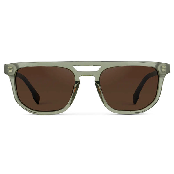 Asher | Polarized - Palm Green / Dark Brown Lens