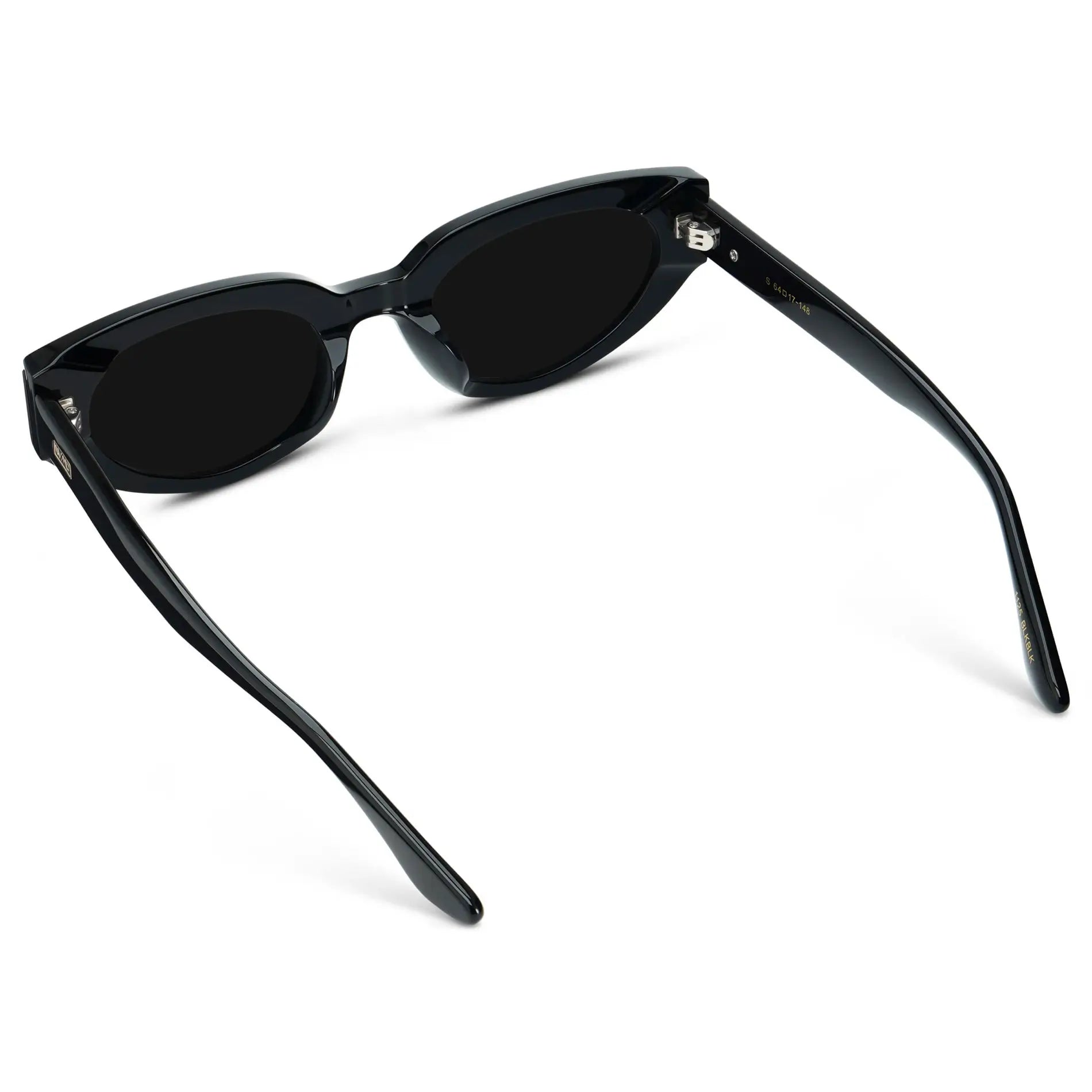 Black / Triple Black Lens || Women's Narrow Cat-Eye Sunglasses with Black Acetate frame and Non-Polarized Triple Black Lens