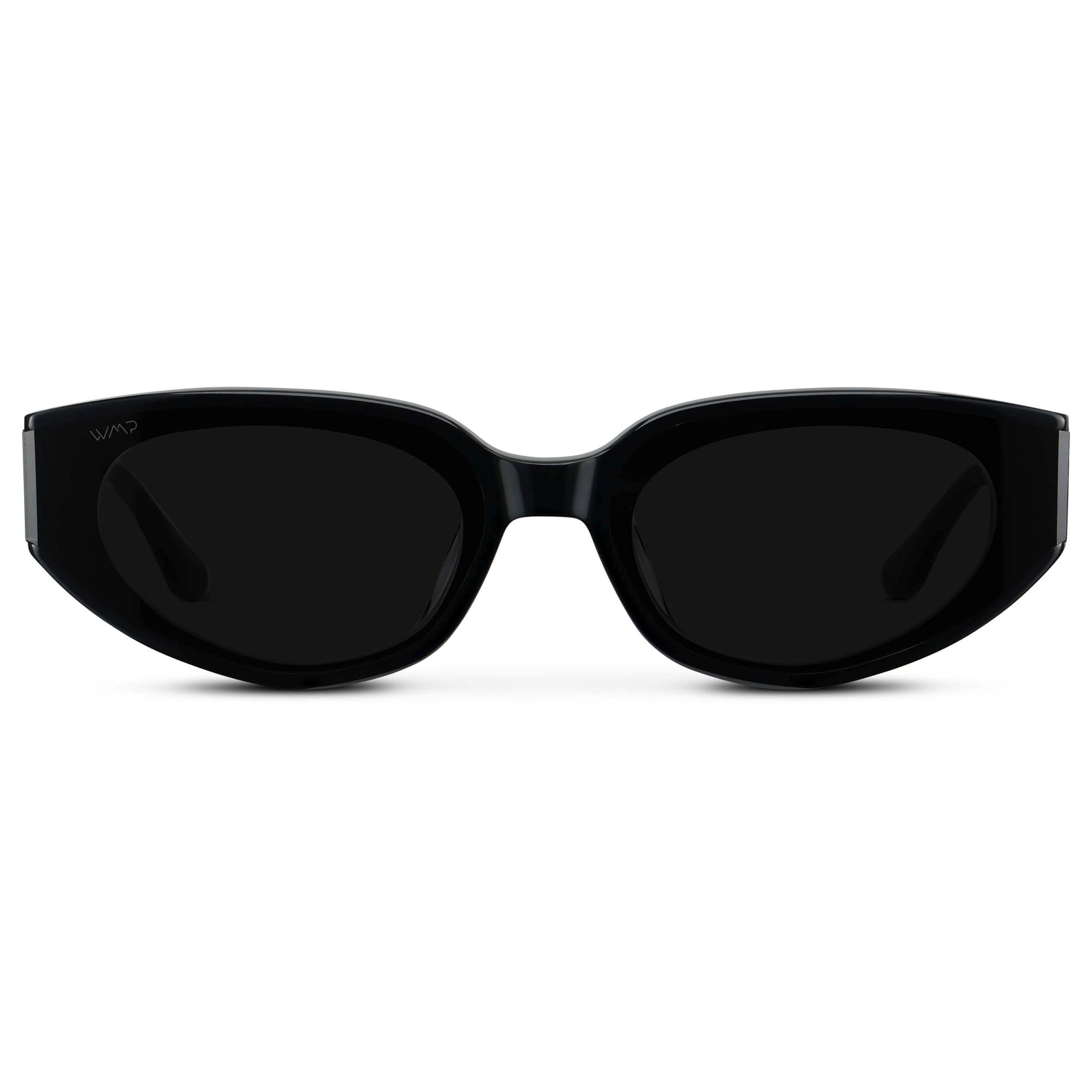 Black / Triple Black Lens || Women's Narrow Cat-Eye Sunglasses with Black Acetate frame and Non-Polarized Triple Black Lens