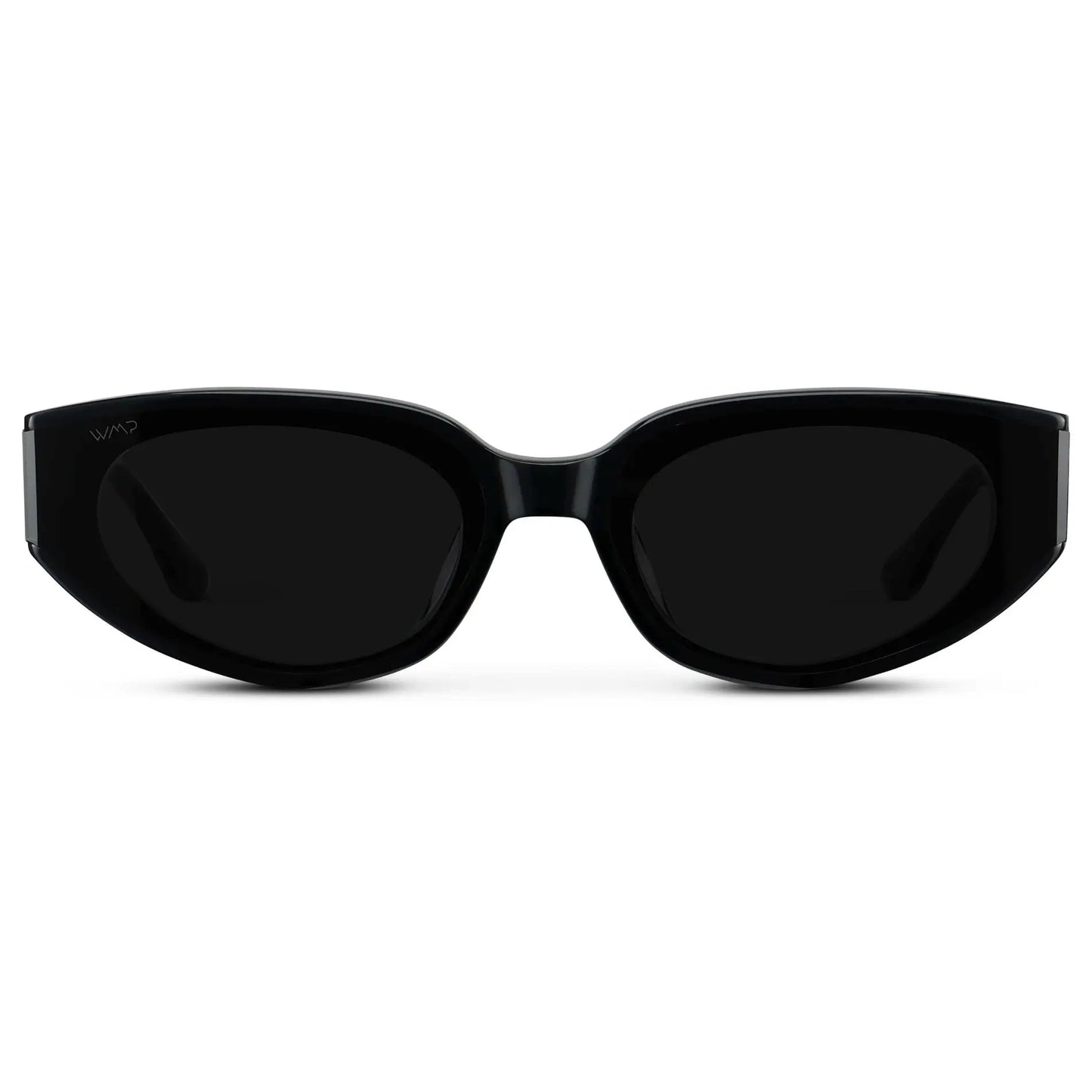 Black / Triple Black Lens || Women's Narrow Cat-Eye Sunglasses with Black Acetate frame and Non-Polarized Triple Black Lens