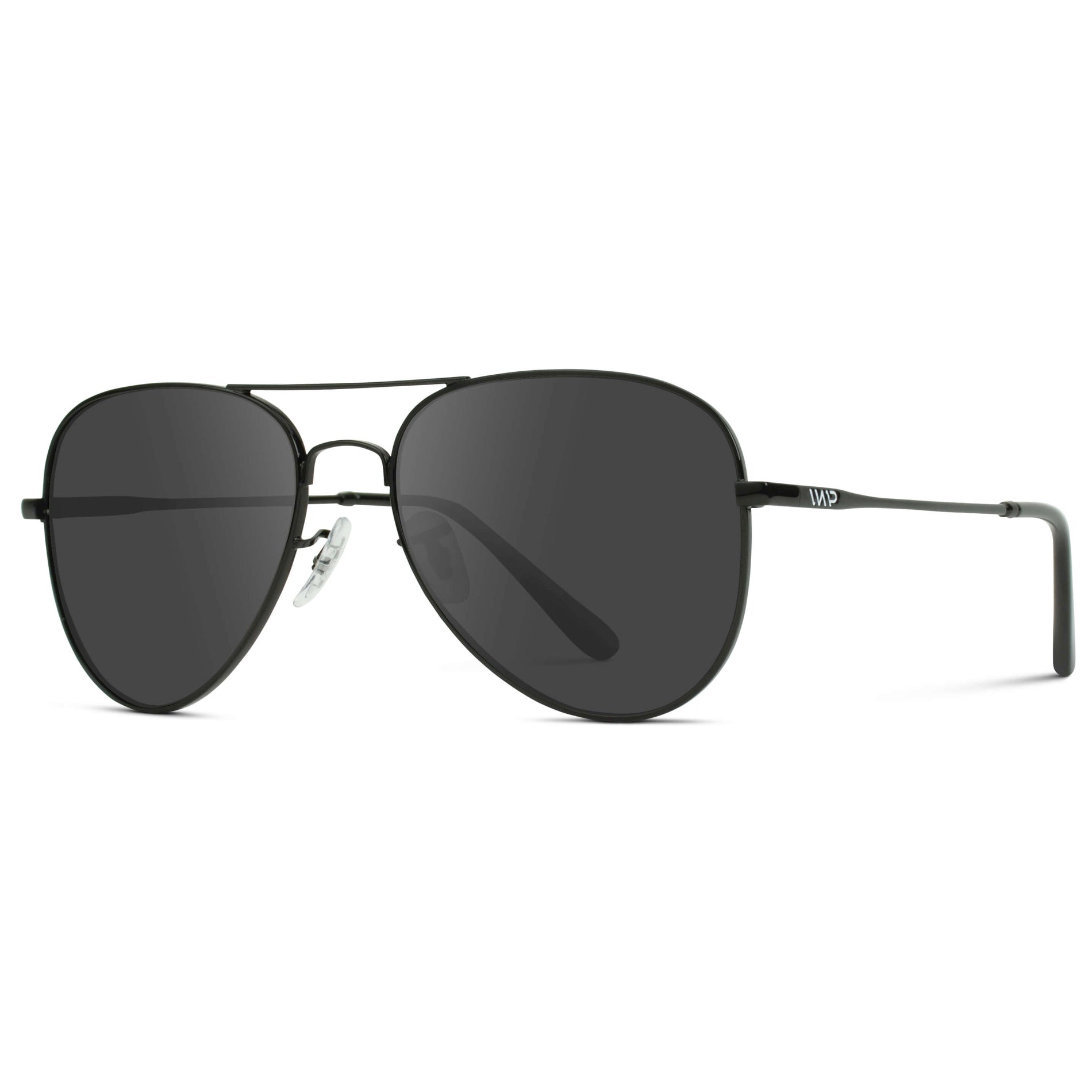 Full Black / Grey || Double Bridge Aviator Prescription Sunglasses with Black Metal Frame and Grey Lens