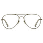 Woodland || Men's Double Bridge Aviator Prescription Eyeglasses with Brown Metal Frame and Clear Lenses on a white background