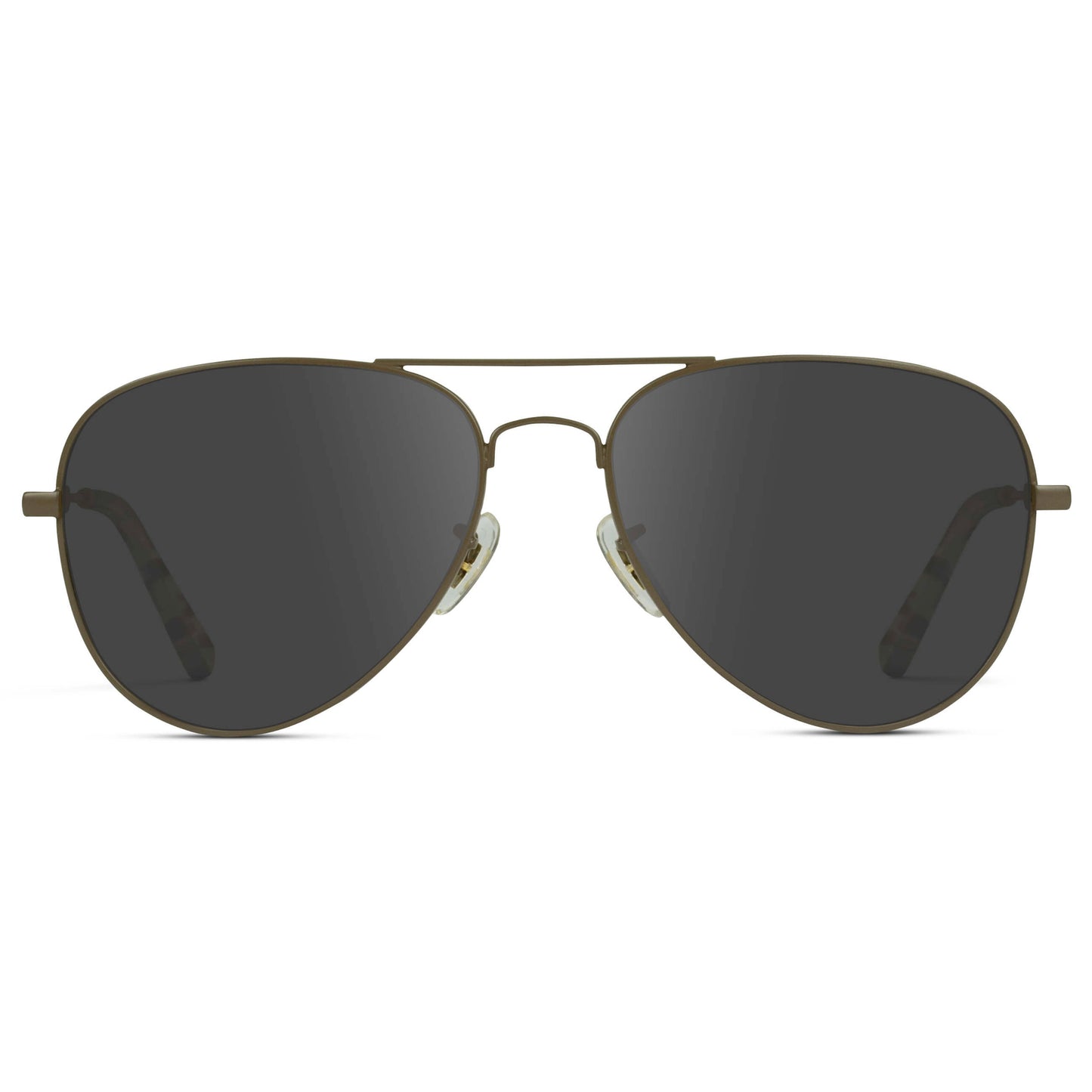 Woodland / Grey || Double Bridge Aviator Prescription Sunglasses with Brown Metal Frame and Grey Lens