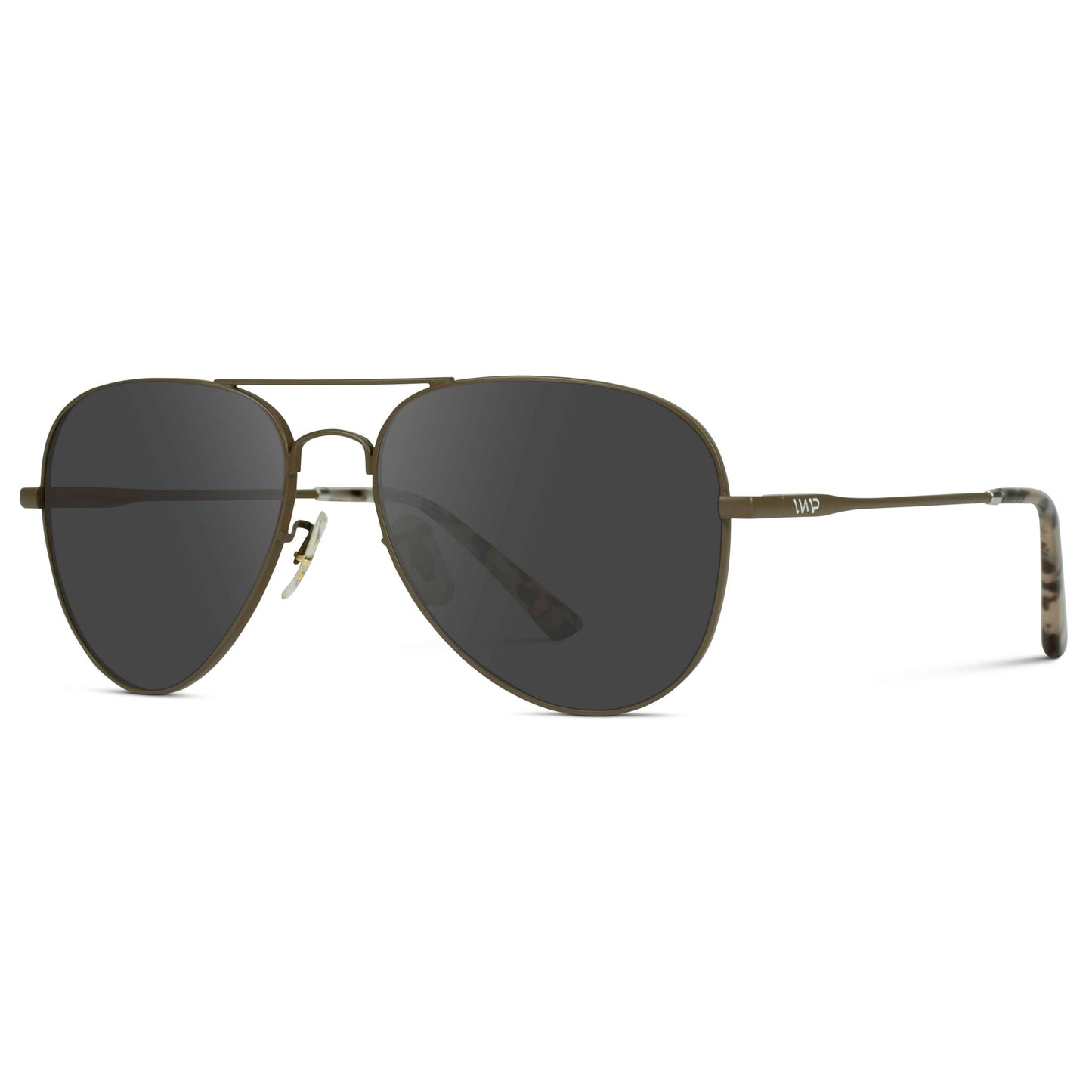Woodland / Grey || Double Bridge Aviator Prescription Sunglasses with Brown Metal Frame and Grey Lens