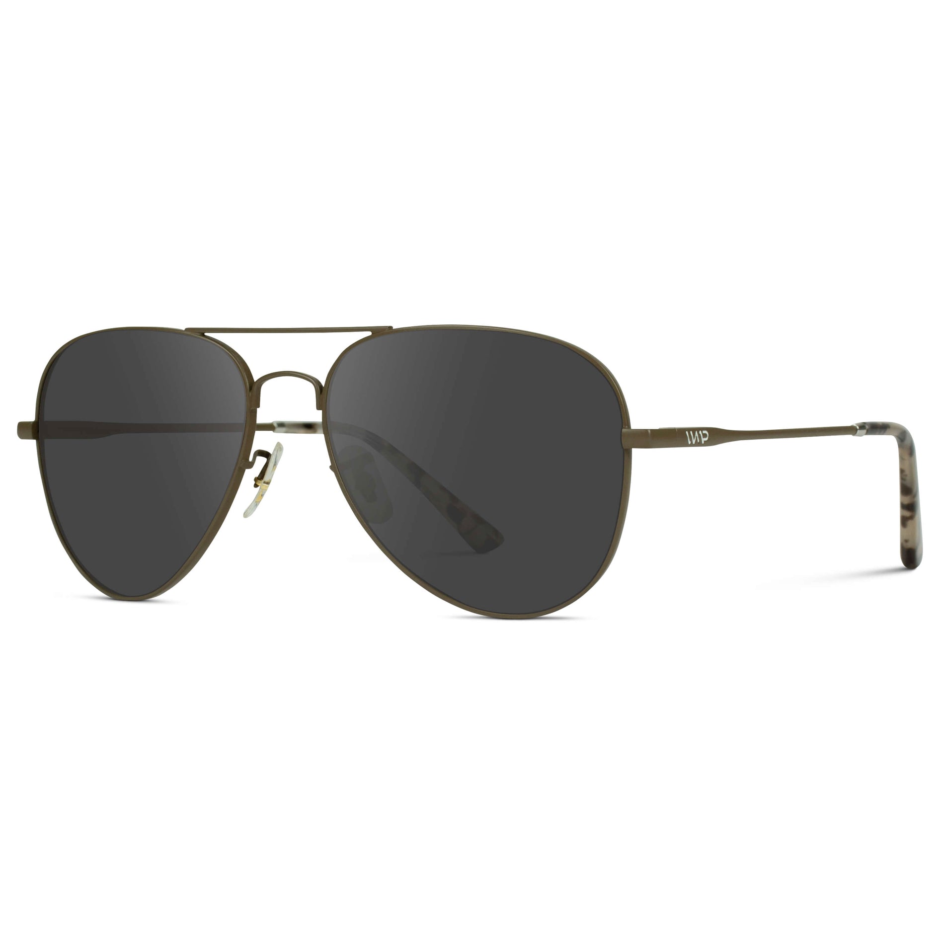 Woodland / Grey || Double Bridge Aviator Prescription Sunglasses with Brown Metal Frame and Grey Lens
