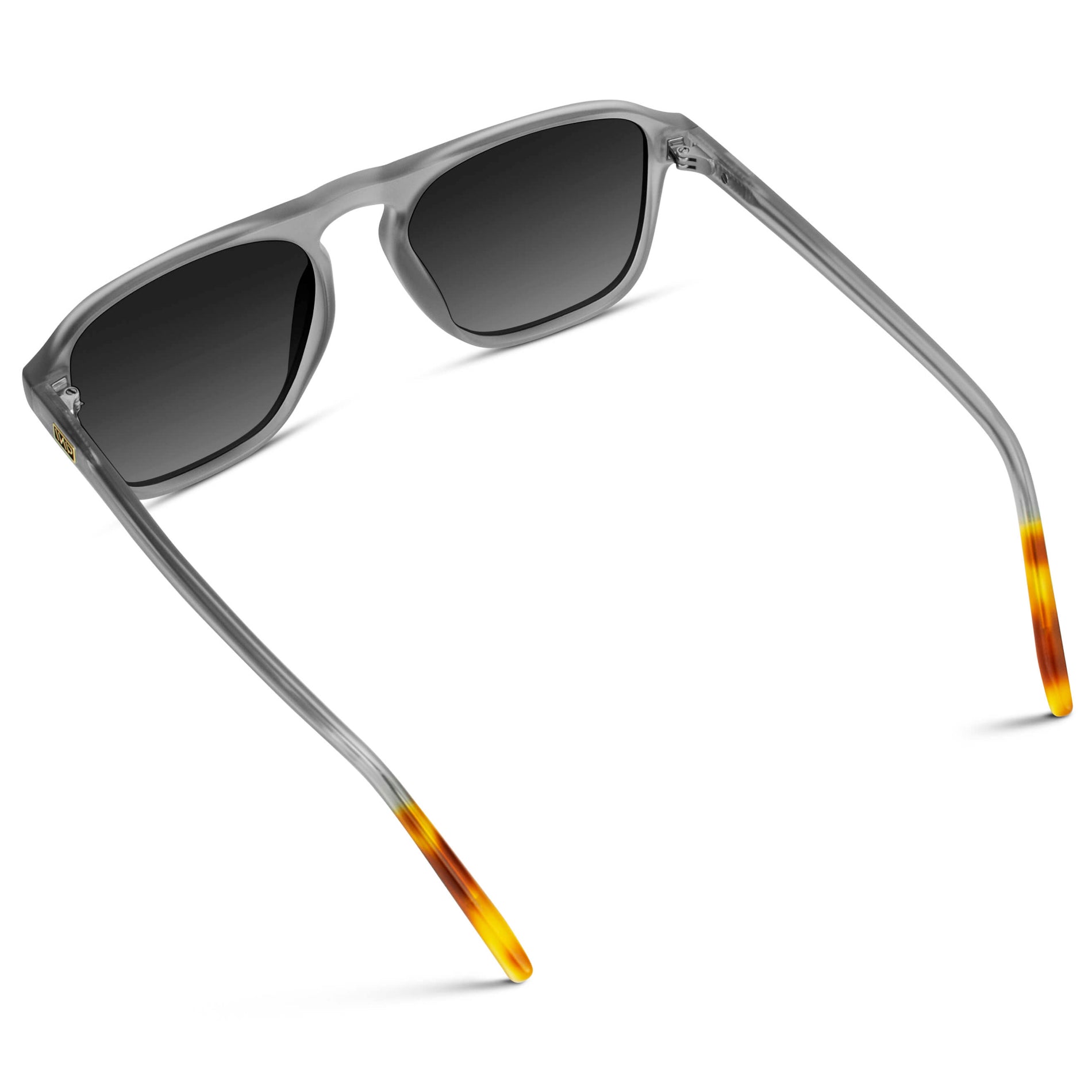 Moonrock Grey / Black Gradient Lens || Grey Single Bridge Aviator Sunglasses with Black Polarized Lenses