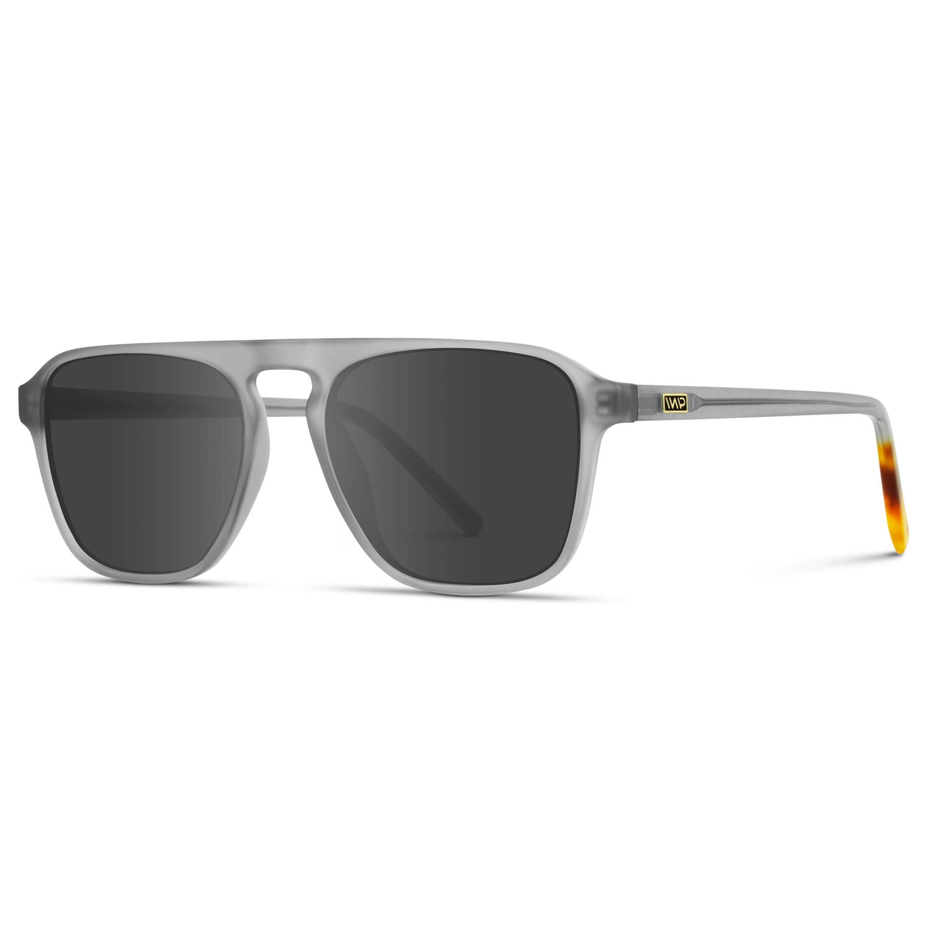 Moonrock Grey / Grey Lens || Grey Single Bridge Aviator Prescription Sunglasses with Grey Lenses