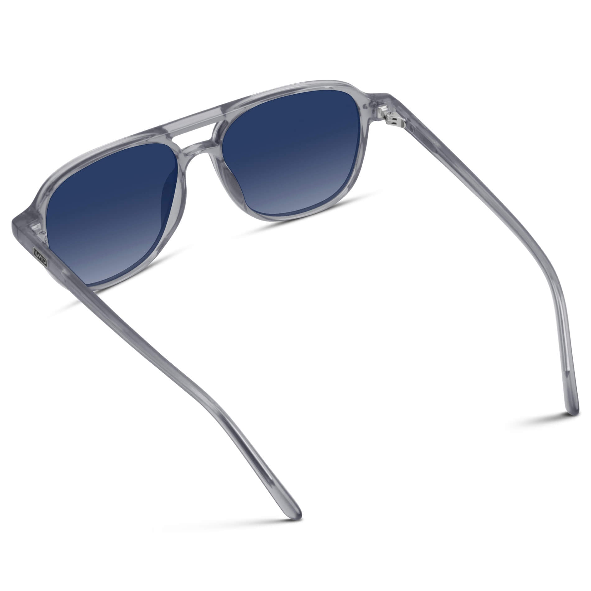 Crystal Mist / Blue Gradient Lens || Unisex Square Frame Sunglasses in Crystal Mist with Blue Gradient Polarized Lenses