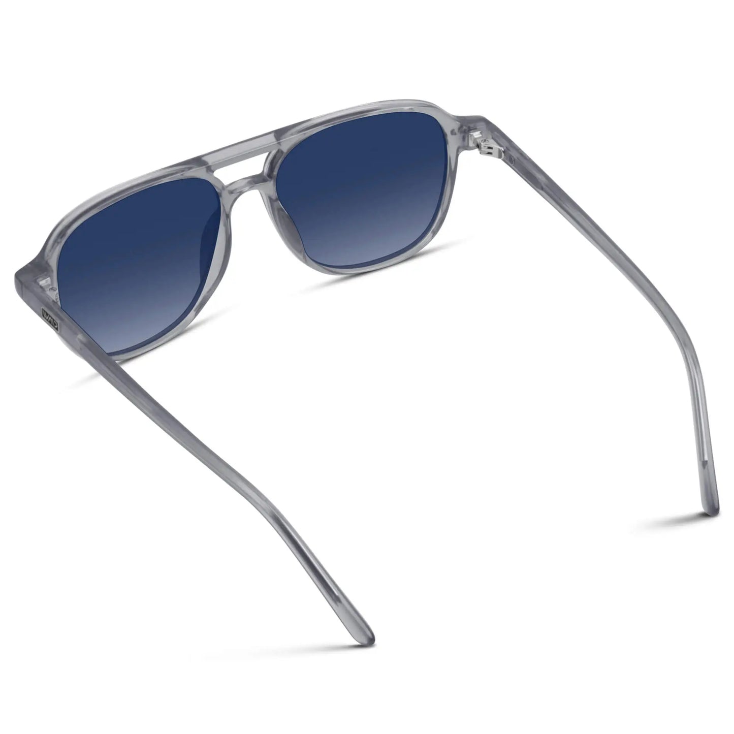 Crystal Mist / Blue Gradient Lens || Women's Square Frame Sunglasses in Crystal Mist with Blue Gradient Polarized Lenses