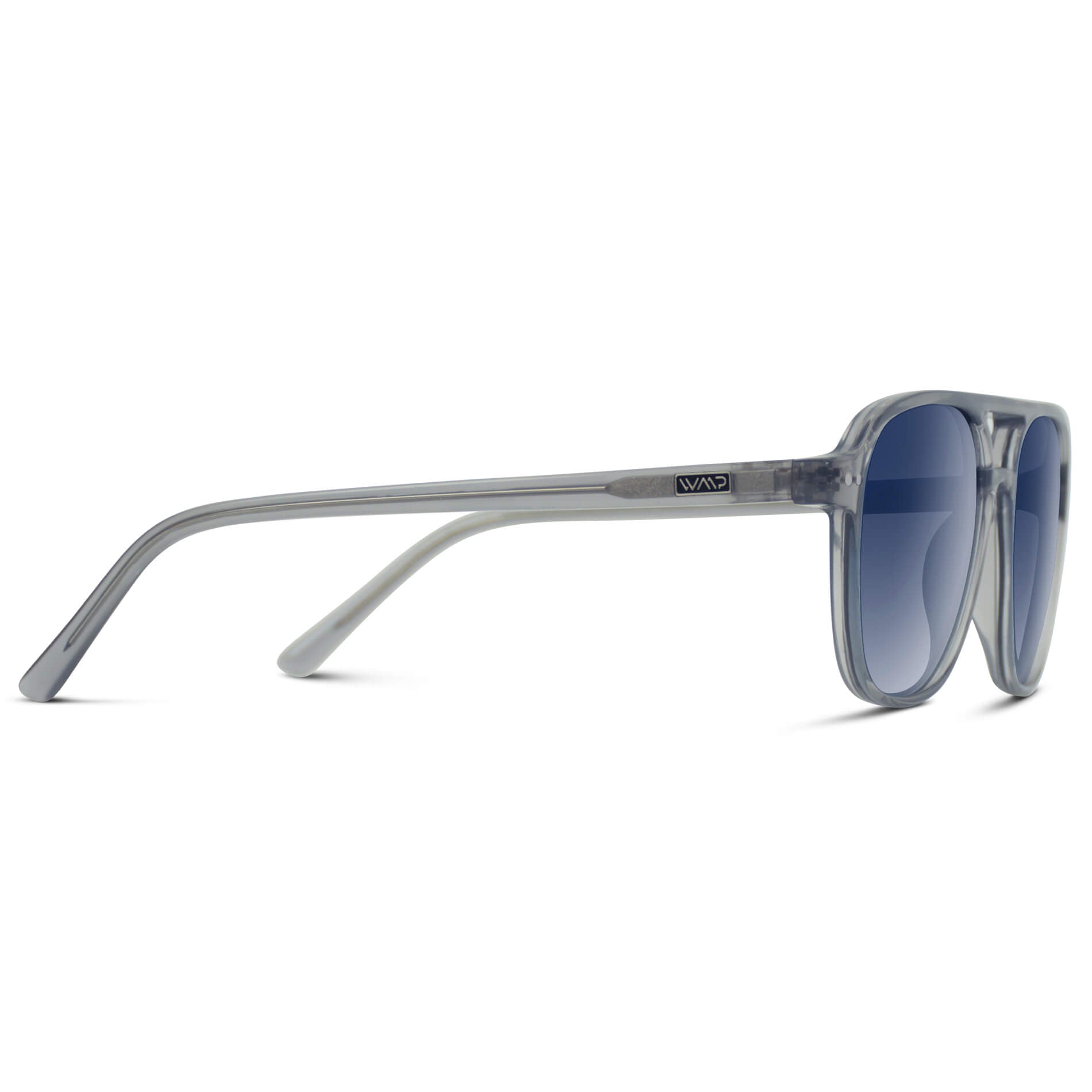 Crystal Mist / Blue Gradient Lens || Unisex Square Frame Sunglasses in Crystal Mist with Blue Gradient Polarized Lenses