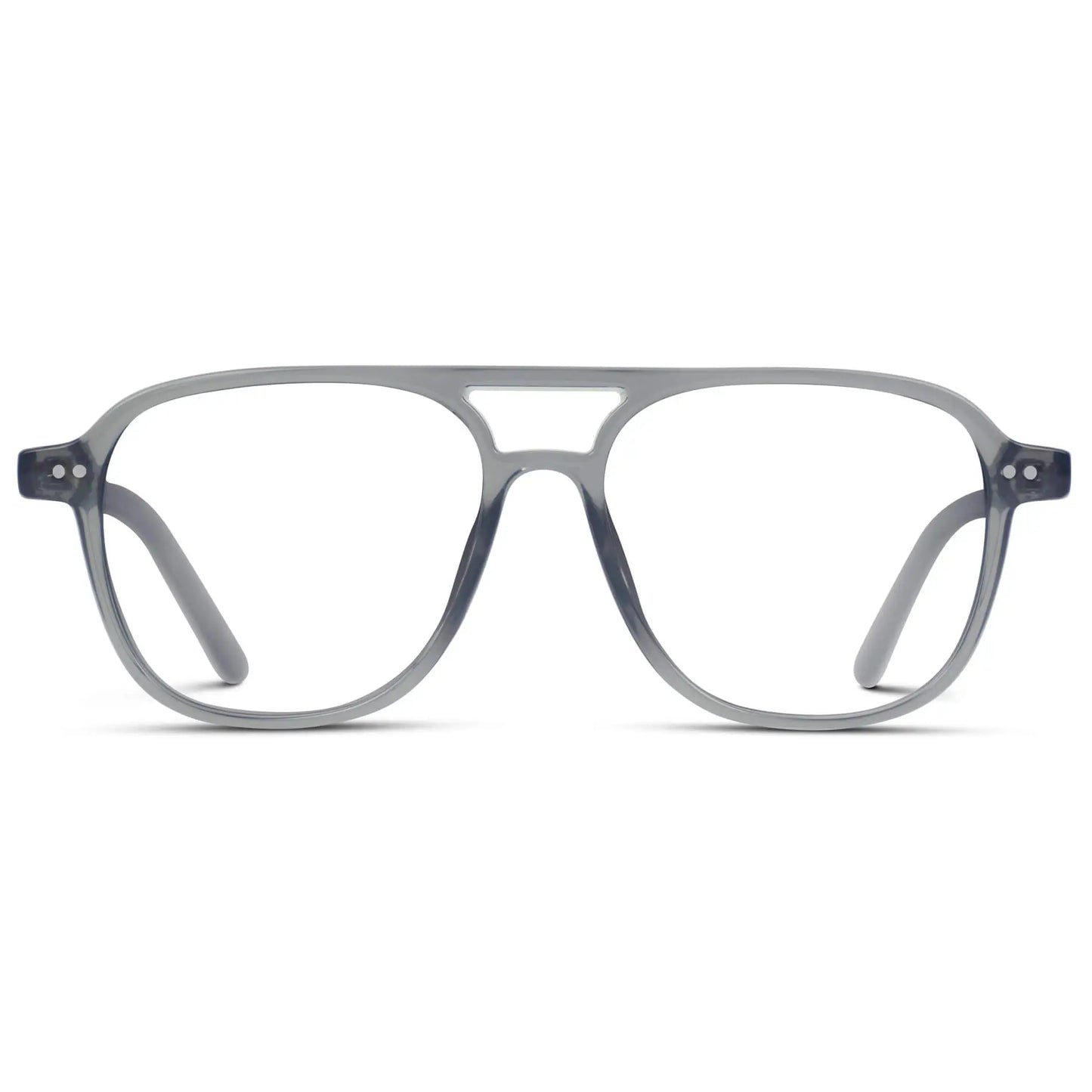 Crystal Mist || Women's Oversized Aviator Prescription Glasses with Crystal Mist Frame and Clear Lenses on a white background
