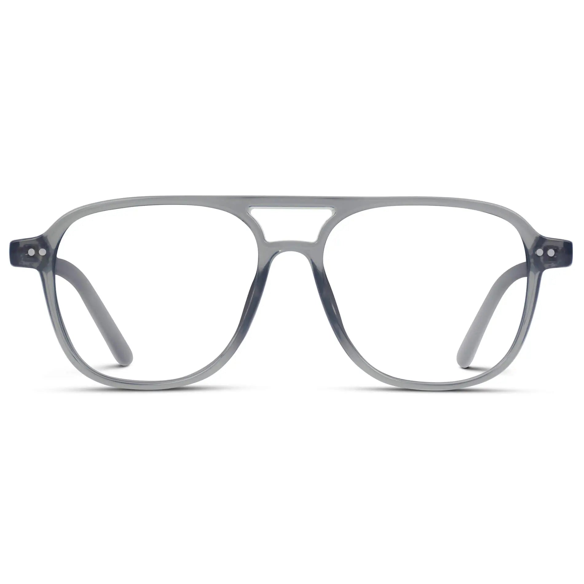 Crystal Mist || Women's Oversized Aviator Prescription Glasses with Crystal Mist Frame and Clear Lenses on a white background
