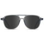 Crystal Mist / Grey || Women's Square Frame Prescription Sunglasses in Crystal Mist Frame and Grey Lenses on a white background
