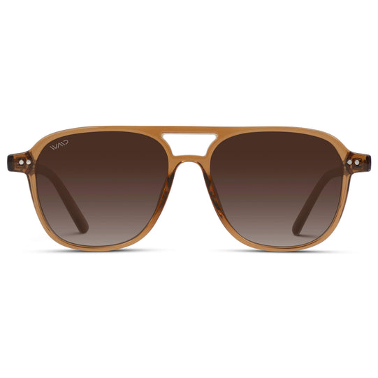 Crystal Copper / Brown Gradient Lens || Unisex Square Frame Sunglasses in Crystal Copper with Brown Gradient Polarized Lenses
