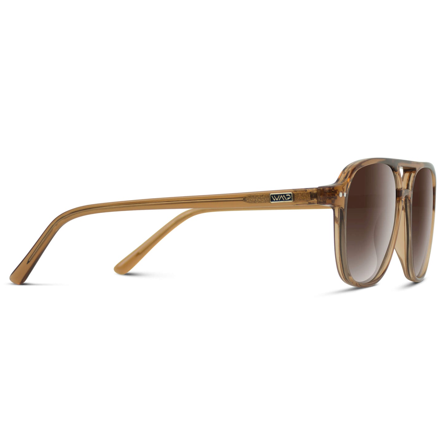 Crystal Copper / Brown Gradient Lens || Unisex Square Frame Sunglasses in Crystal Copper with Brown Gradient Polarized Lenses