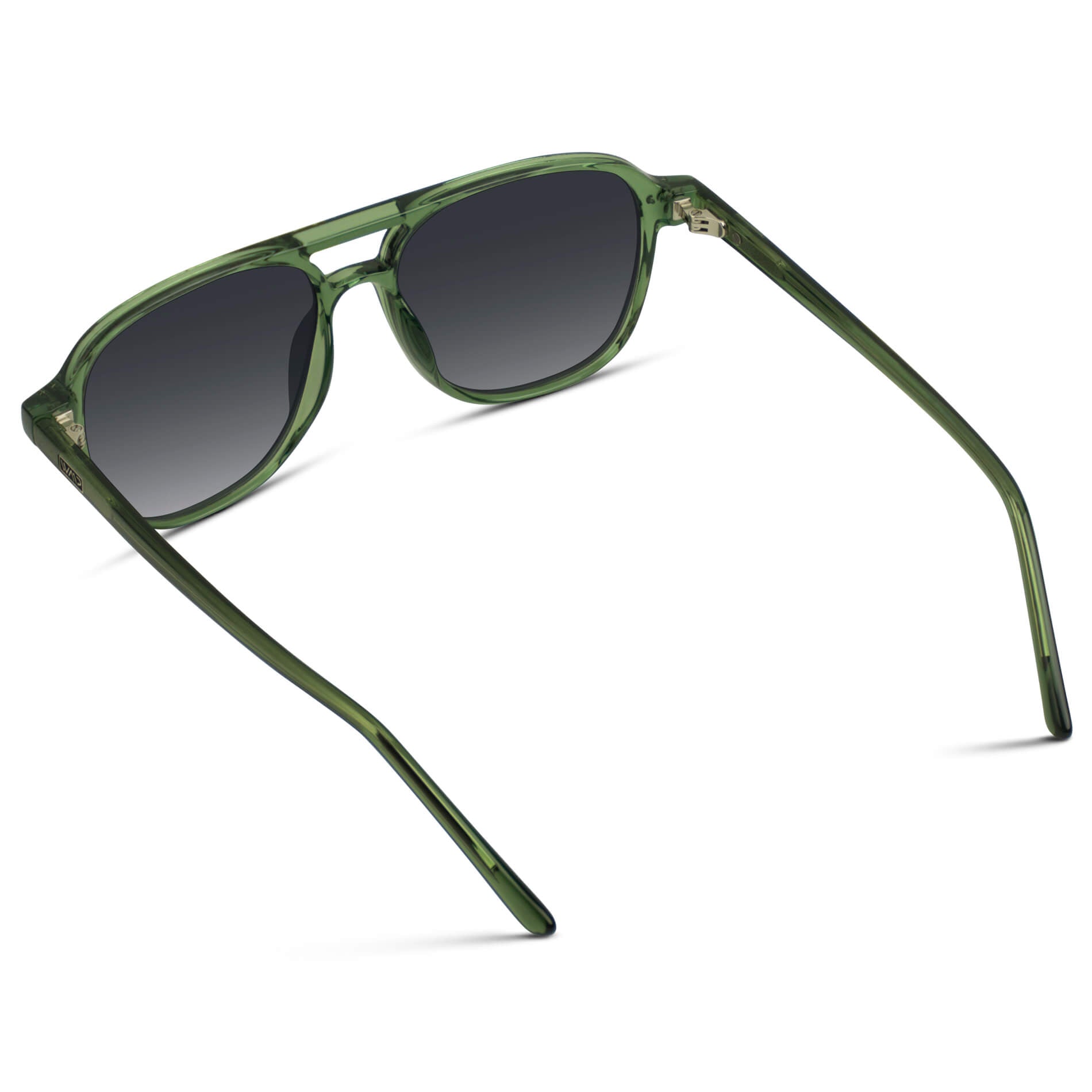 Emerald Green / Black Gradient Lens || Unisex Square Frame Sunglasses in Emerald Green with Black Gradient Polarized Lenses