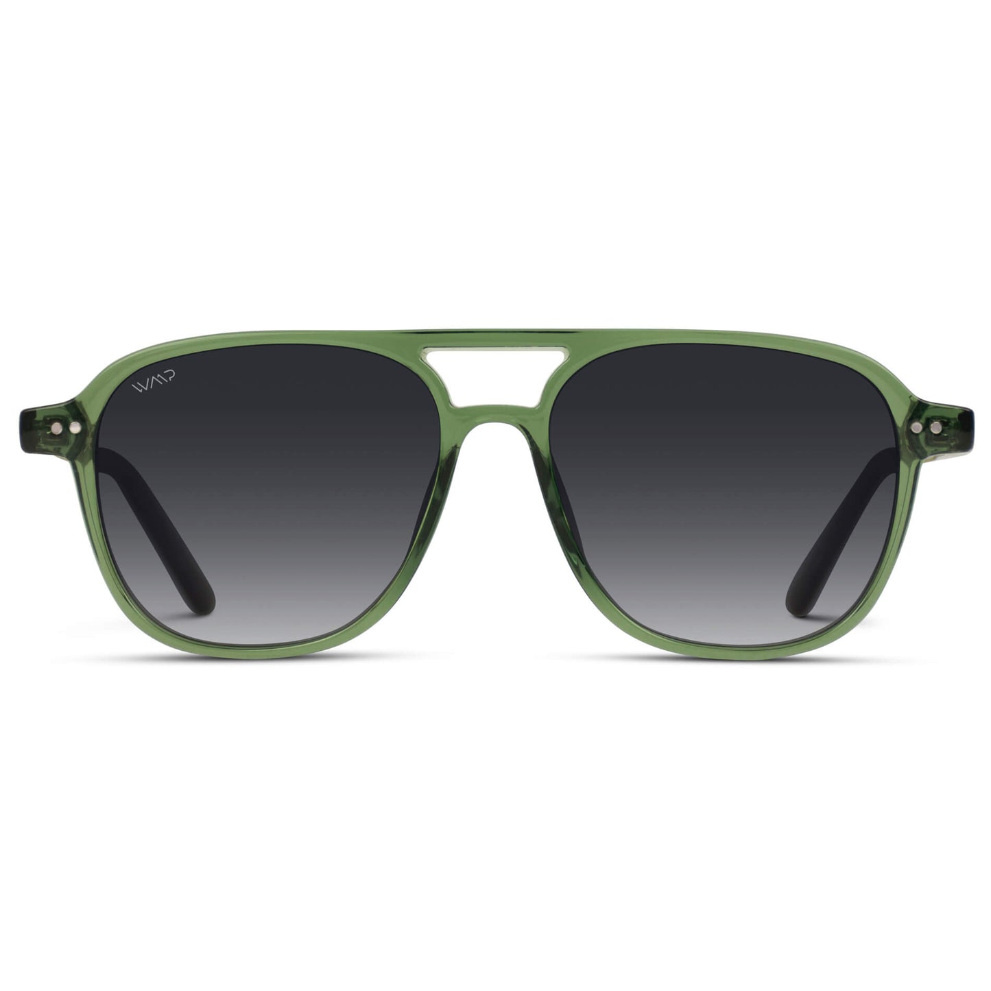 Emerald Green / Black Gradient Lens || Unisex Square Frame Sunglasses in Emerald Green with Black Gradient Polarized Lenses