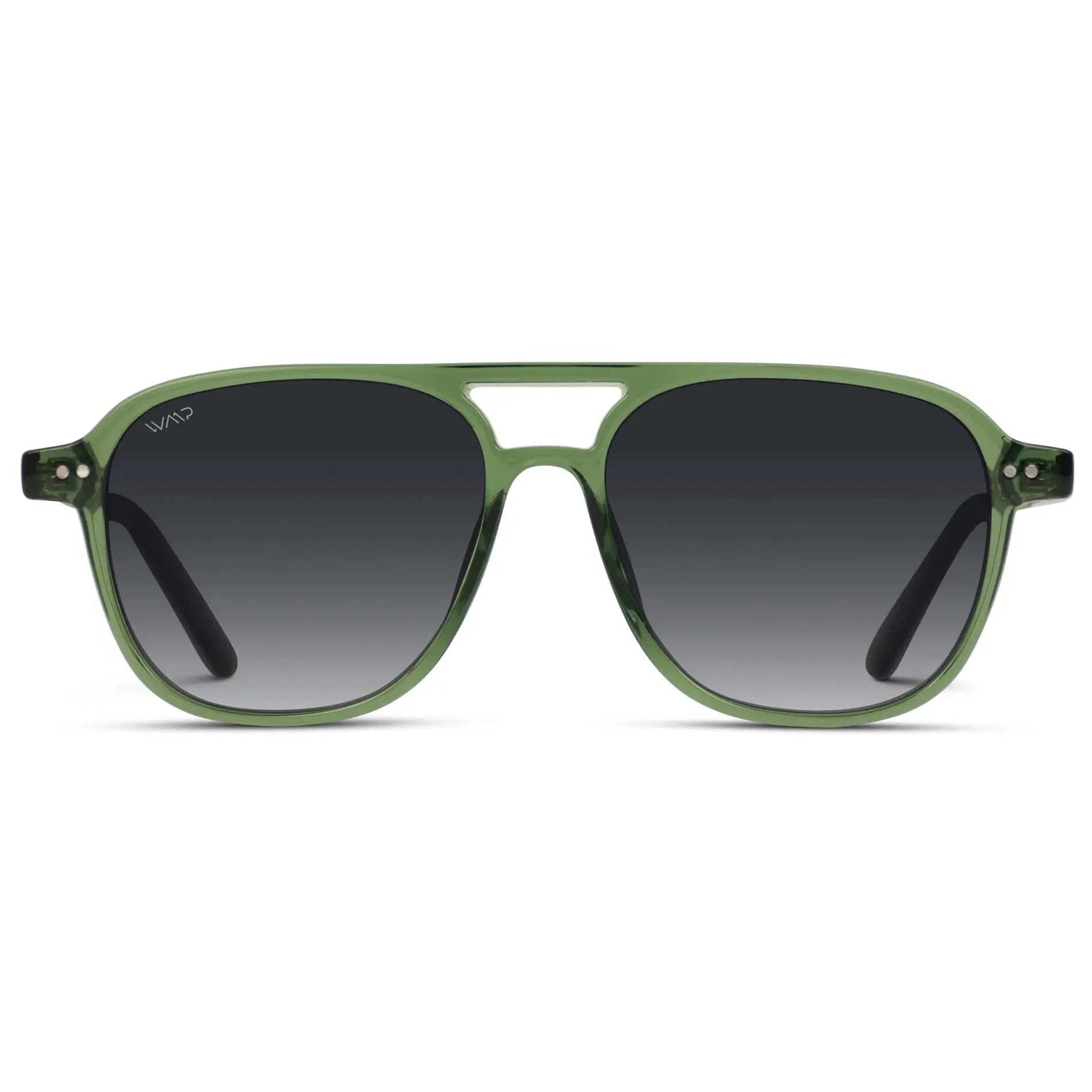 Emerald Green / Black Gradient Lens || Women's Square Frame Sunglasses in Emerald Green with Black Gradient Polarized Lenses