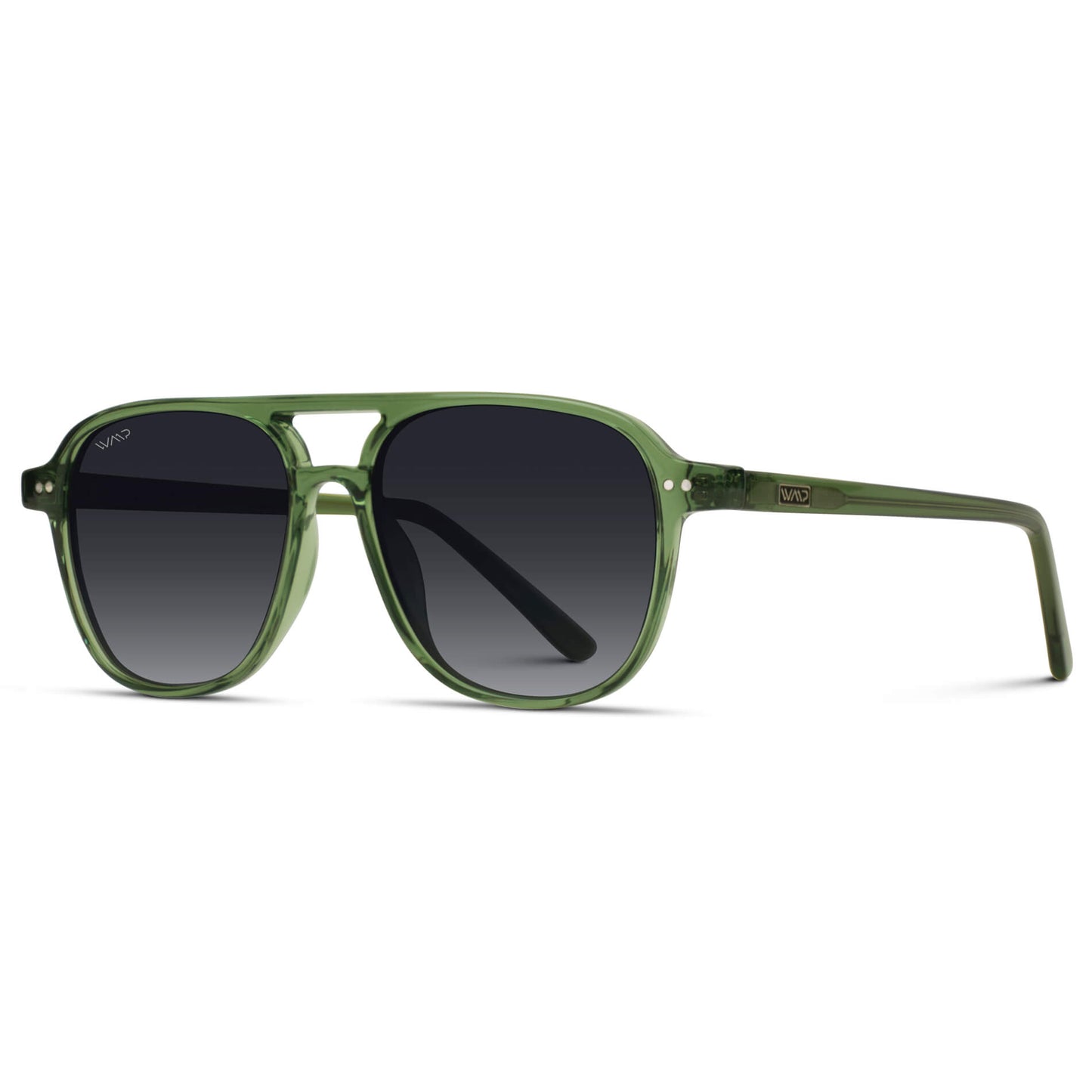 Emerald Green / Black Gradient Lens ||  Unisex Square Frame Sunglasses in Emerald Green with Black Gradient Polarized Lenses