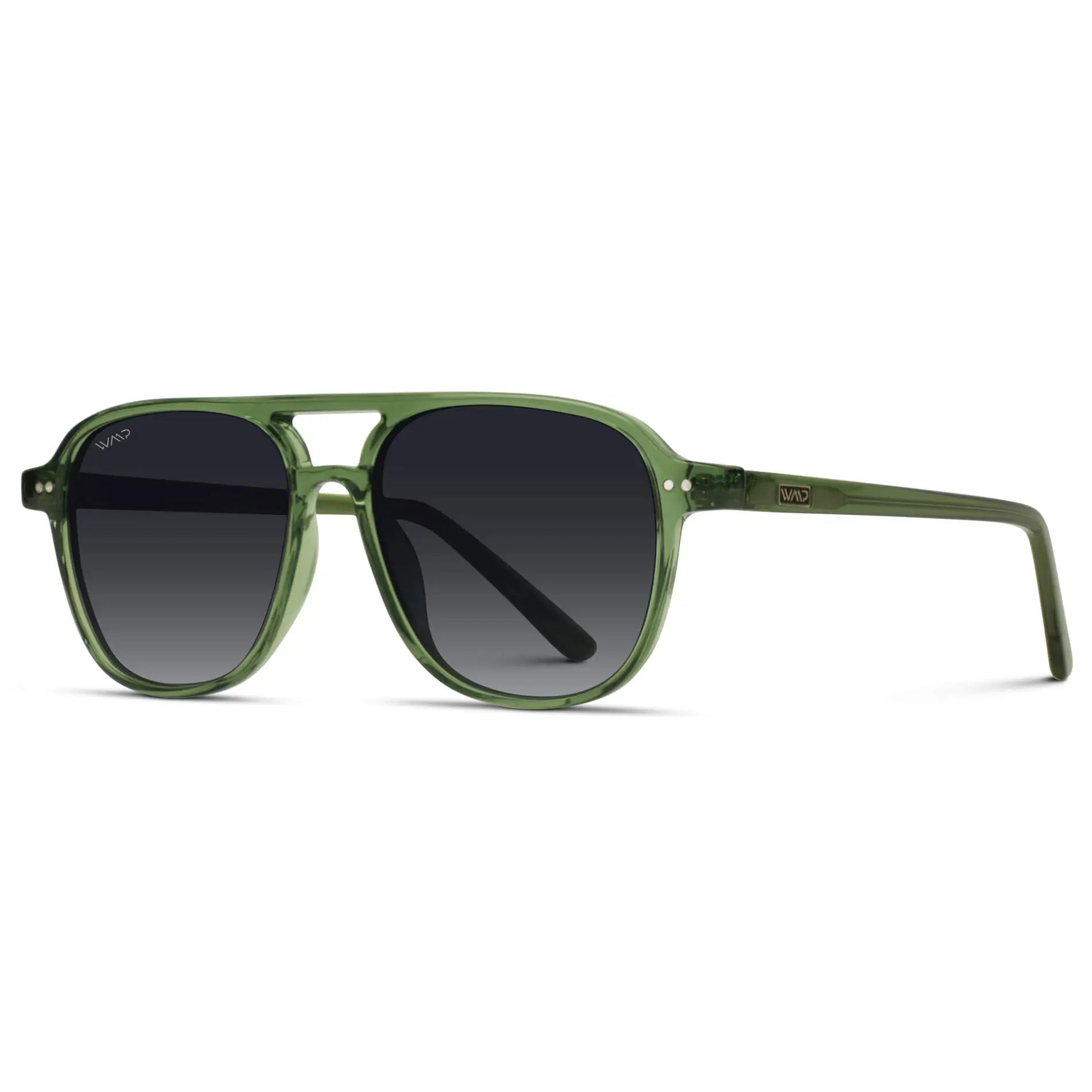 Emerald Green / Black Gradient Lens || Women's Square Frame Sunglasses in Emerald Green with Black Gradient Polarized Lenses