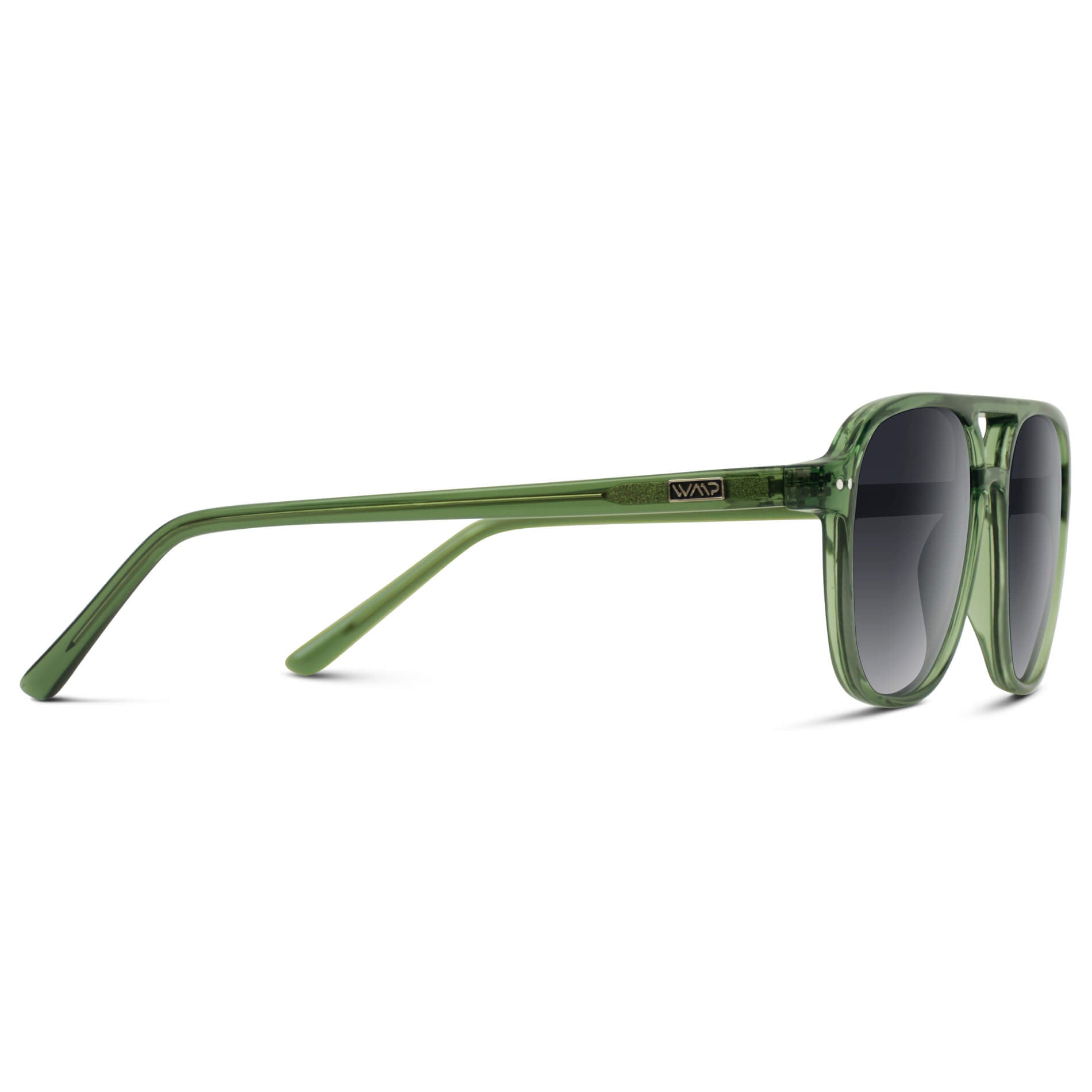 Emerald Green / Black Gradient Lens || Unisex Square Frame Sunglasses in Emerald Green with Black Gradient Polarized Lenses