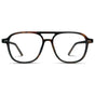 Whiskey Brown Tortoise || Women's Oversized Aviator Prescription Glasses with Whiskey Brown Tortoise Frame and Clear Lenses on a white background
