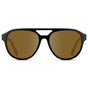 Black / Amber || Front view of Men's Aviator Style Prescription Sunglasses with Black Frame and Brown Prescription Lenses