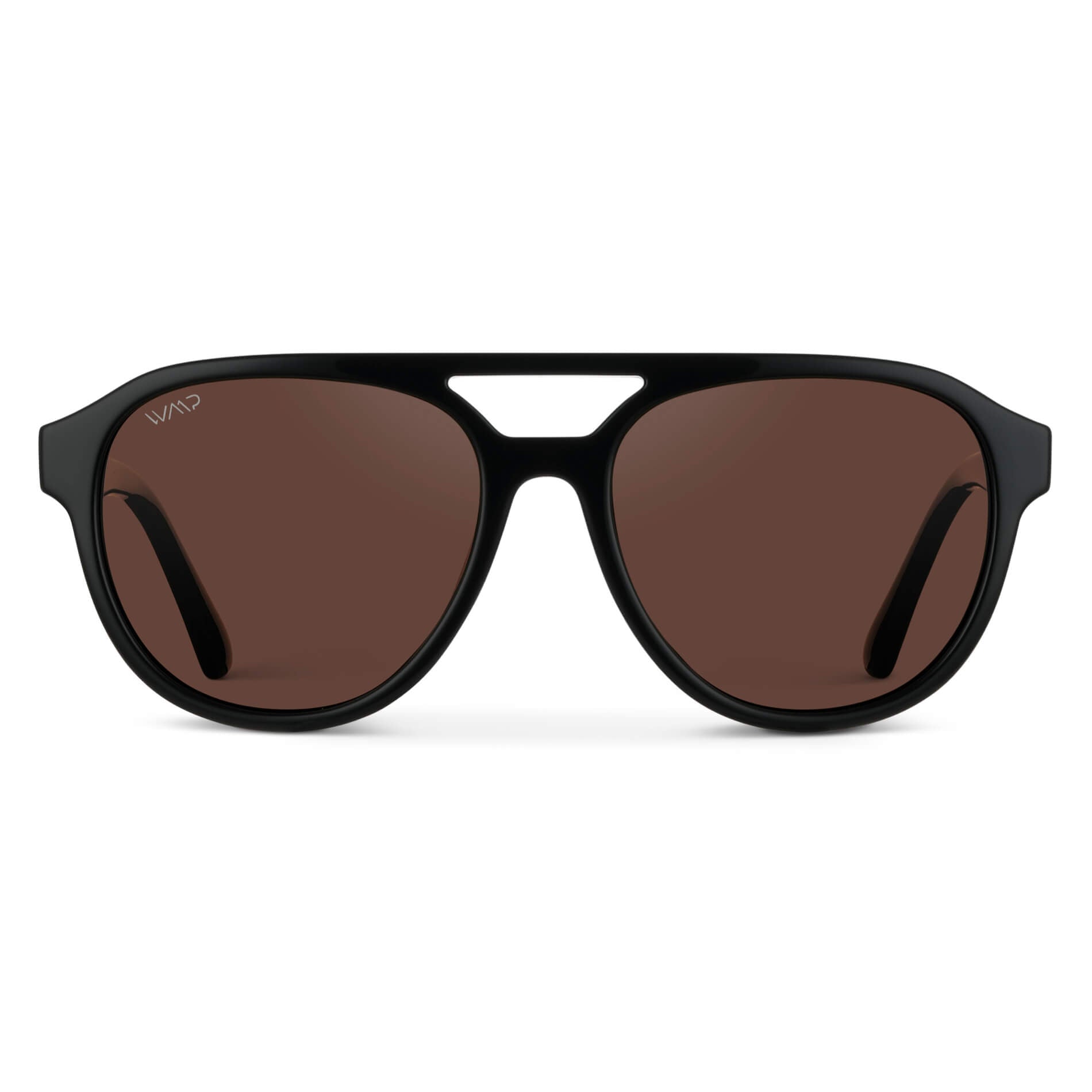 Black / Brown Lens || Black Aviator Frame Sunglasses with Brown Polarized Lenses