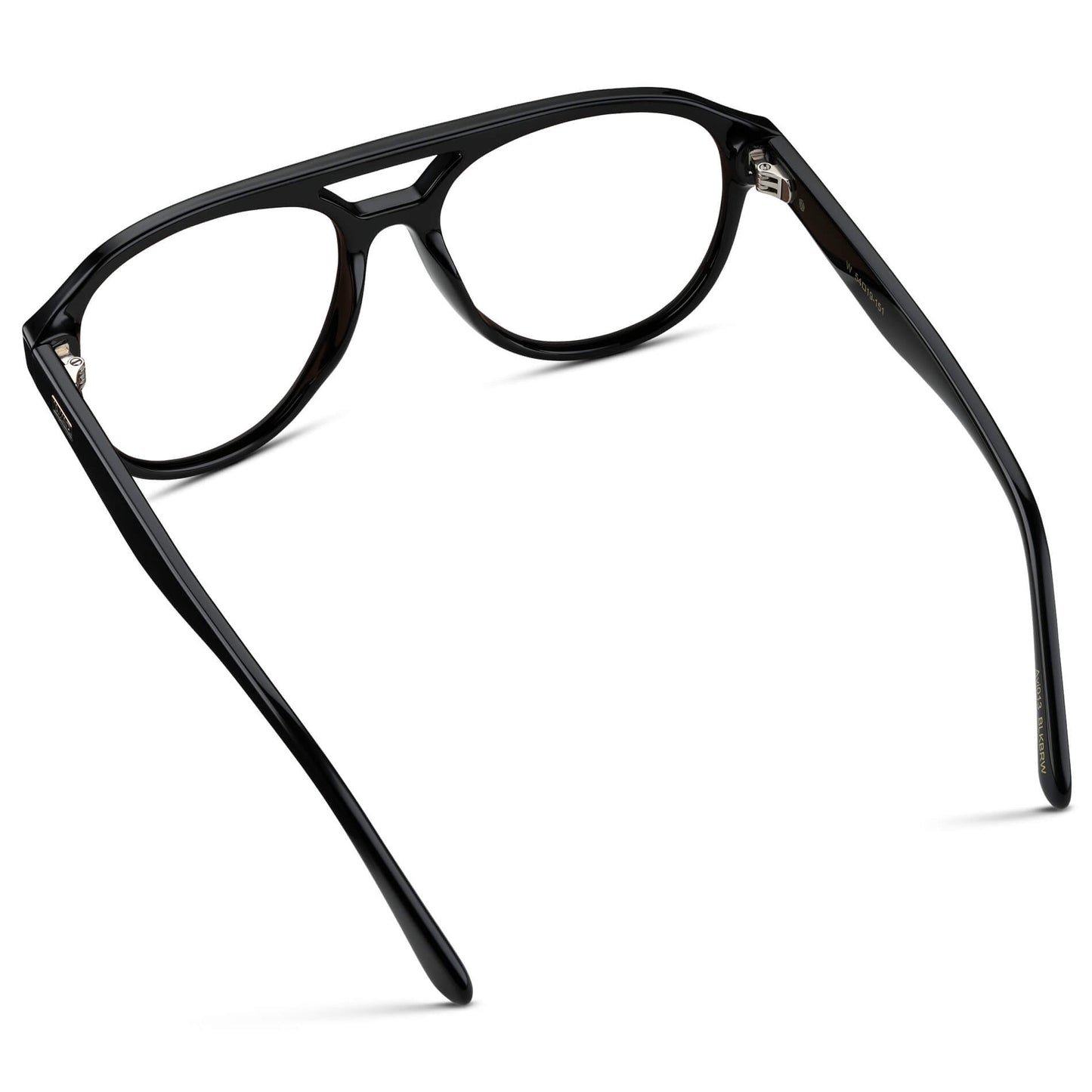 Black || Black Aviator Frame with clear prescription Lenses