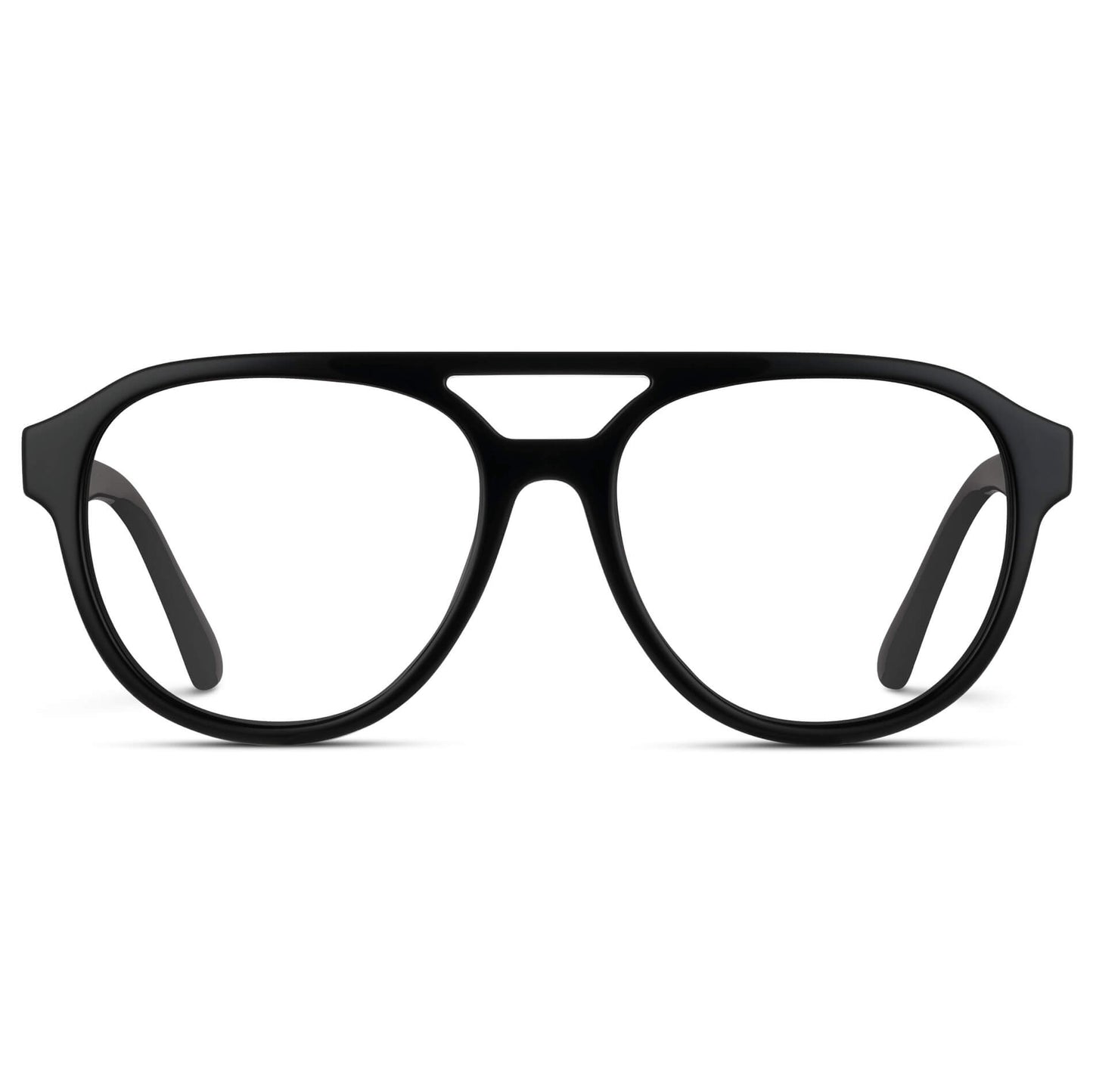 Black || Black Aviator Frame with clear prescription Lenses