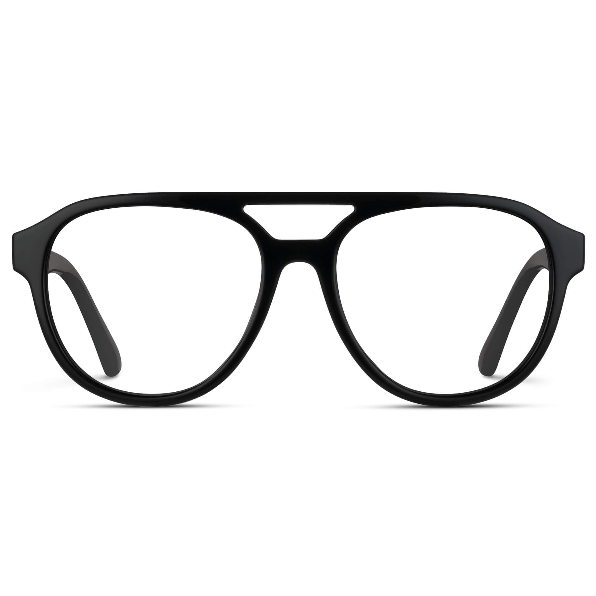 Black || Black Aviator Frame with clear prescription Lenses