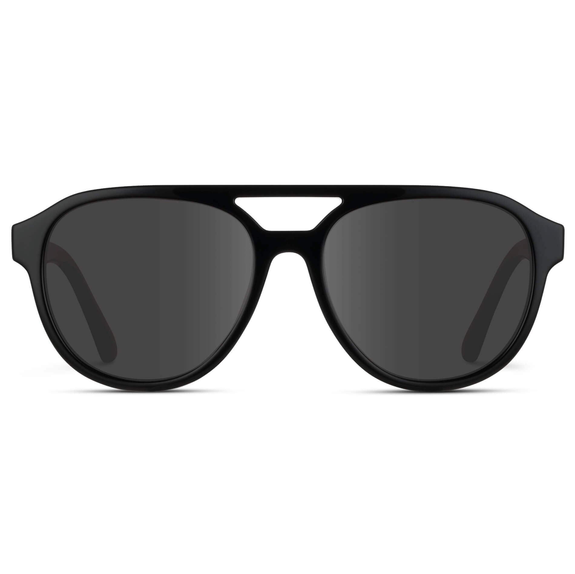Black / Grey Lens || Black Aviator Frame with Grey Prescription Sunglass Lenses