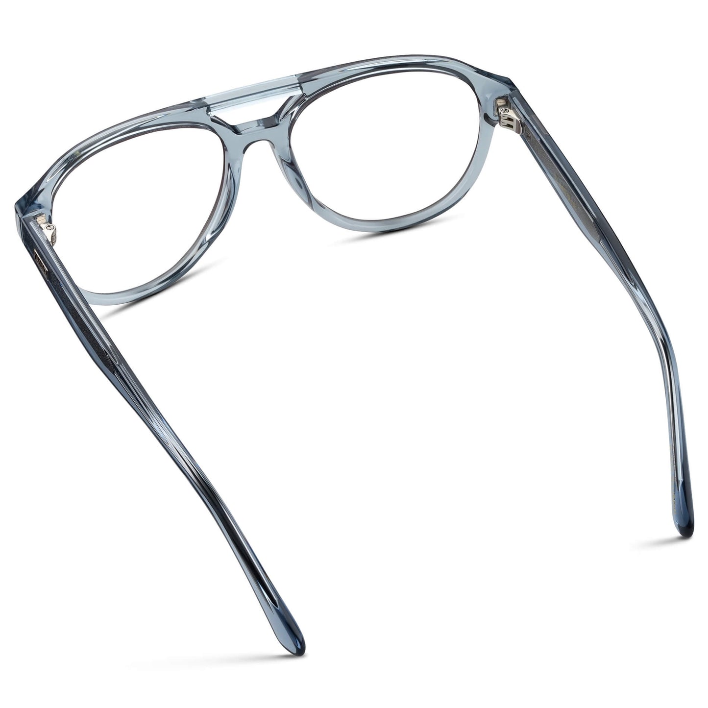 Denim Blue || Blue Aviator Frame with Clear Prescription Lenses