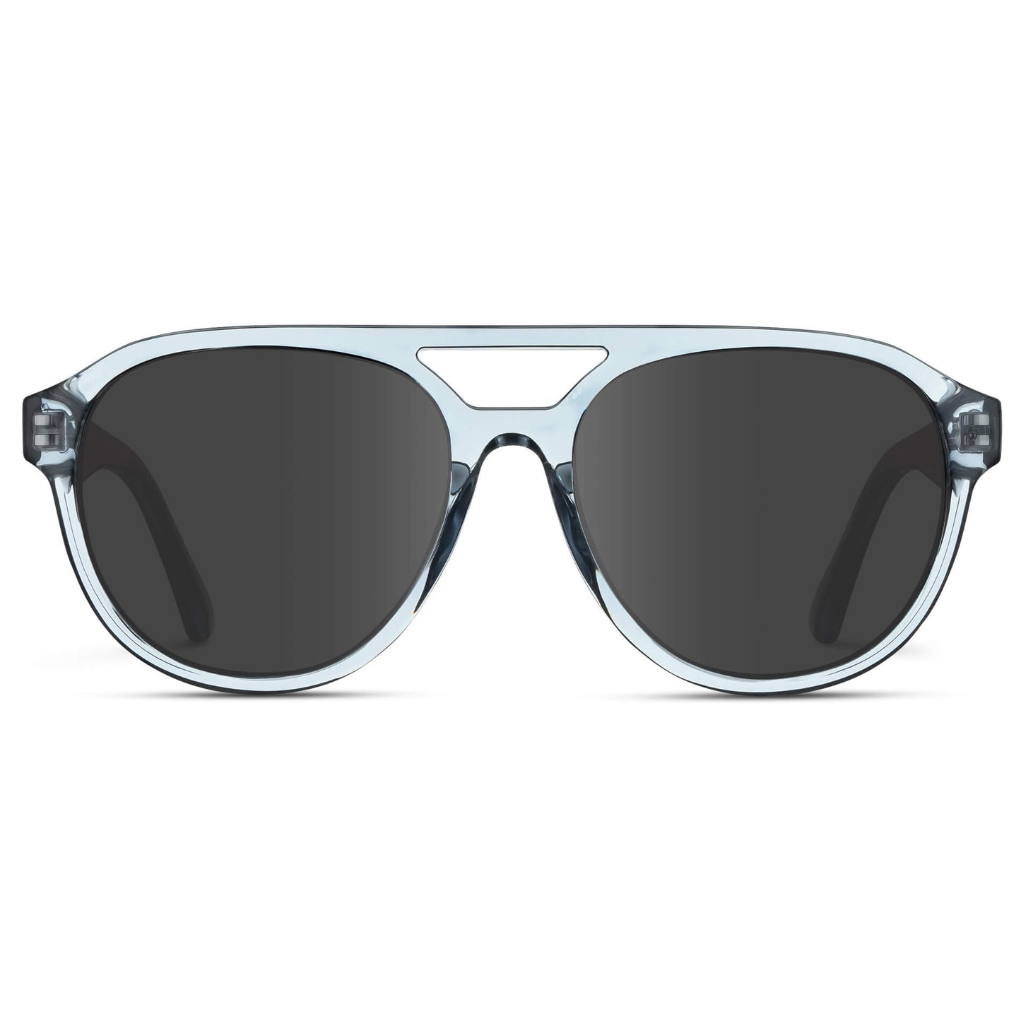 Denim Blue / Grey Lens || Blue Aviator Frame with Grey Prescription Sunglass Lenses