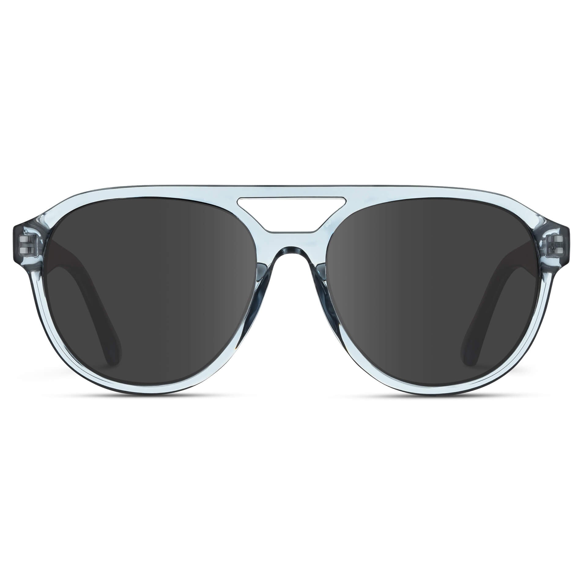 Denim Blue / Grey Lens || Blue Aviator Frame with Grey Prescription Sunglass Lenses