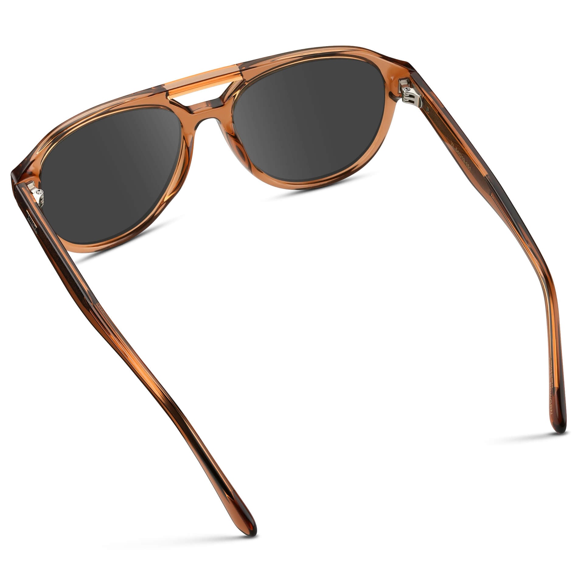 Crystal Copper / Grey Lens || Brown Aviator Frame with Grey Prescription Sunglass Lenses