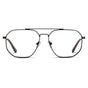 Black Carbon || Men's Double Bridge Aviator Prescription Glasses with Black Carbon Frames and Clear Lens on a white background