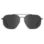 Black Carbon / Grey || Men's Double Bridge Aviator Prescription Sunglasses with Black Carbon Frame and Grey Lenses on a white background