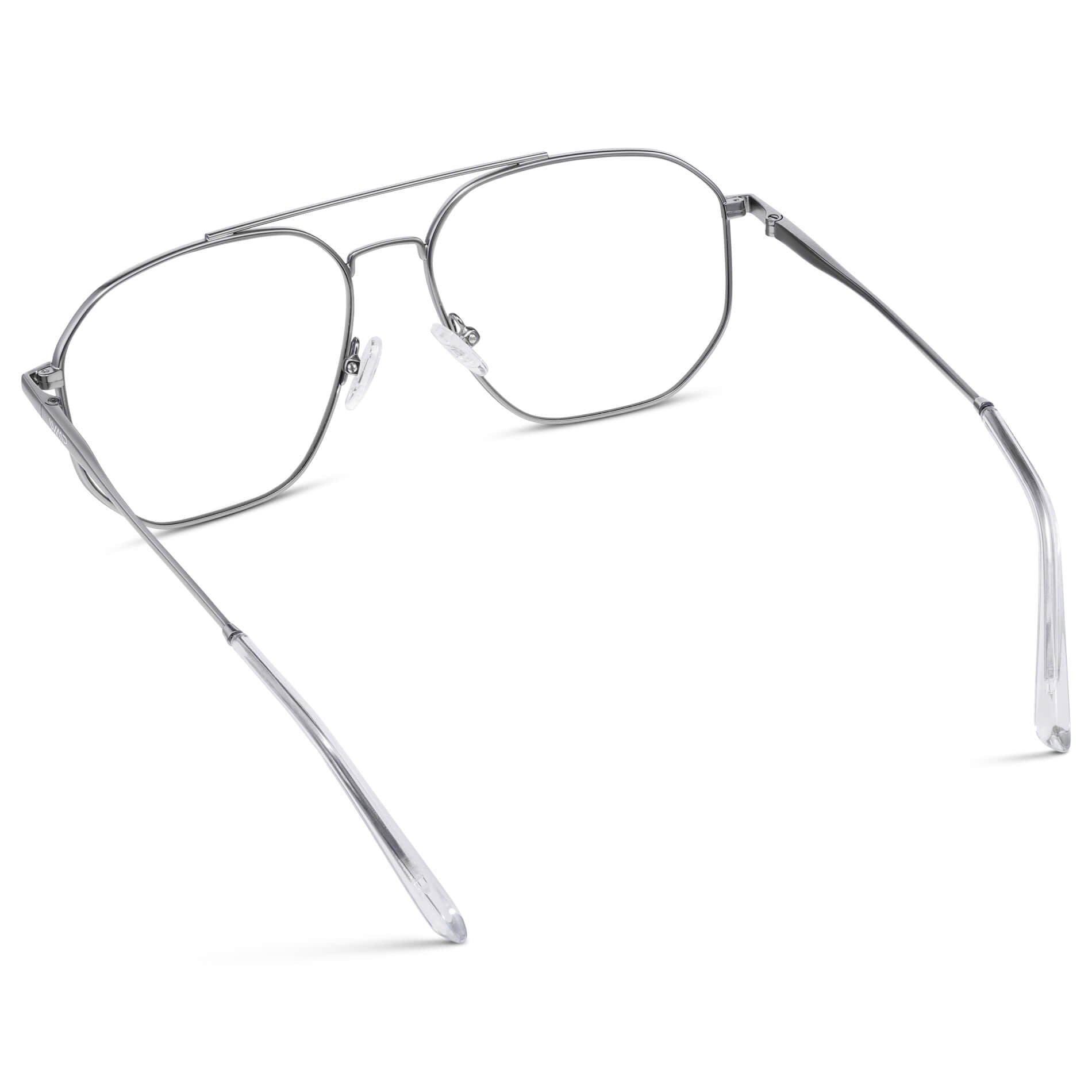 Silver || Prescription Frames with Clear Lens