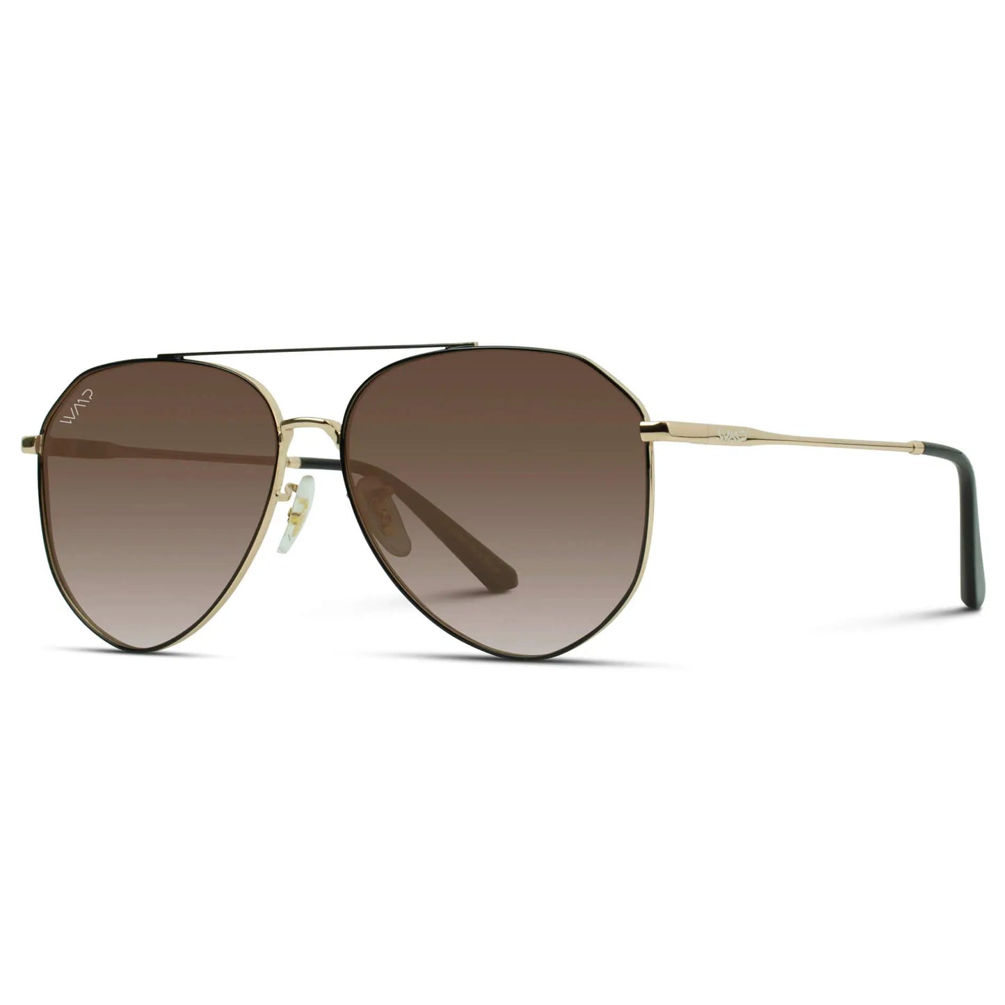 Black-Gold Frame / Brown Gradient Lens || Modern Polarized Aviator Sunglasses Brown Gradient Lens Black-Gold Frame and Comfortable Screw-less Nose Pads