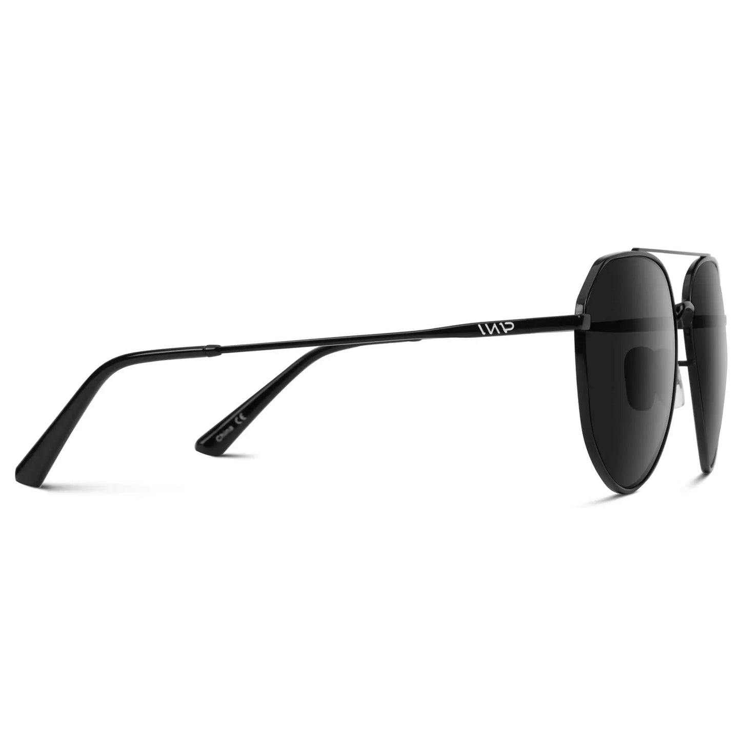 Black Frame / Black Lens || Full Black Modern Polarized Aviator Sunglasses with Sturdy Metal Frame and Comfortable Screw-less Nose Pads