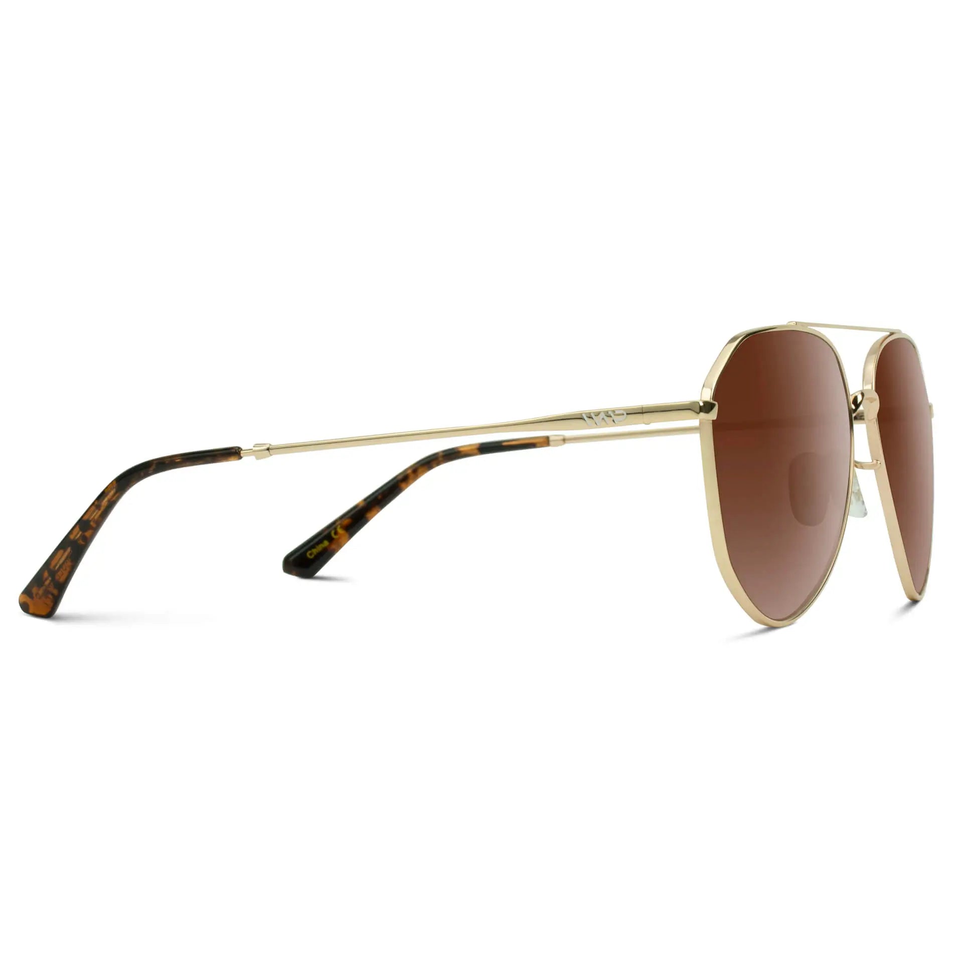 Gold Frame/Brown Lens || Modern Polarized Aviator Sunglasses Brown Lens Gold Frame and Comfortable Screw-less Nose Pads