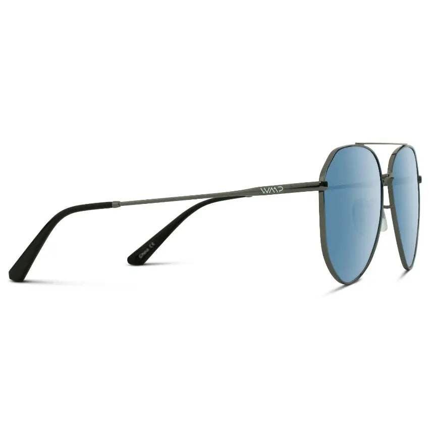 Gunmetal Frame / Blue Gradient Lens || Modern Polarized Aviator Sunglasses Blue Gradient Lens Gunmetal Frame and Comfortable Screw-less Nose Pads