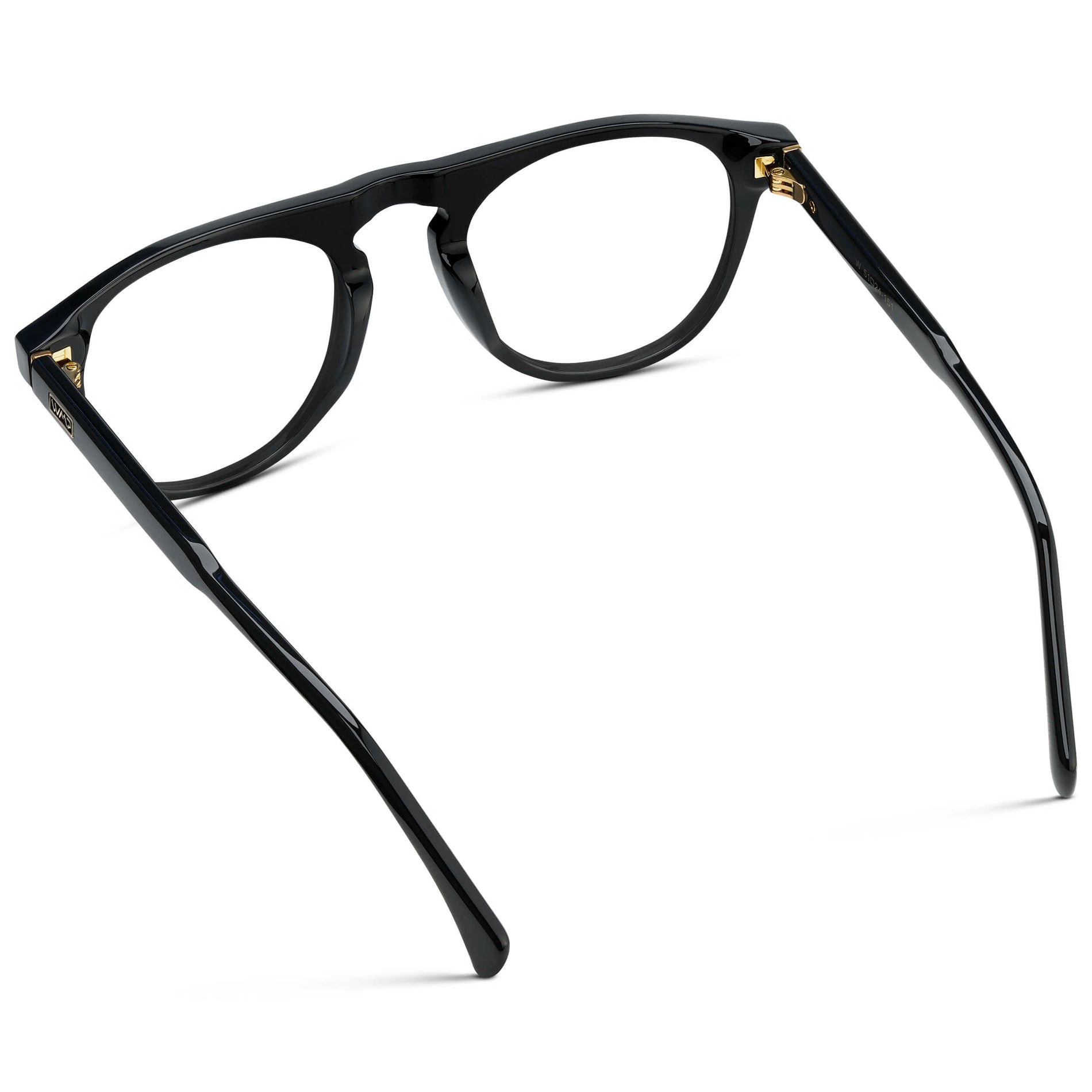 Black || Men's Rounded Aviator-Inspired Prescription Eyeglasses with Black Acetate Frame and Clear Prescription Lens