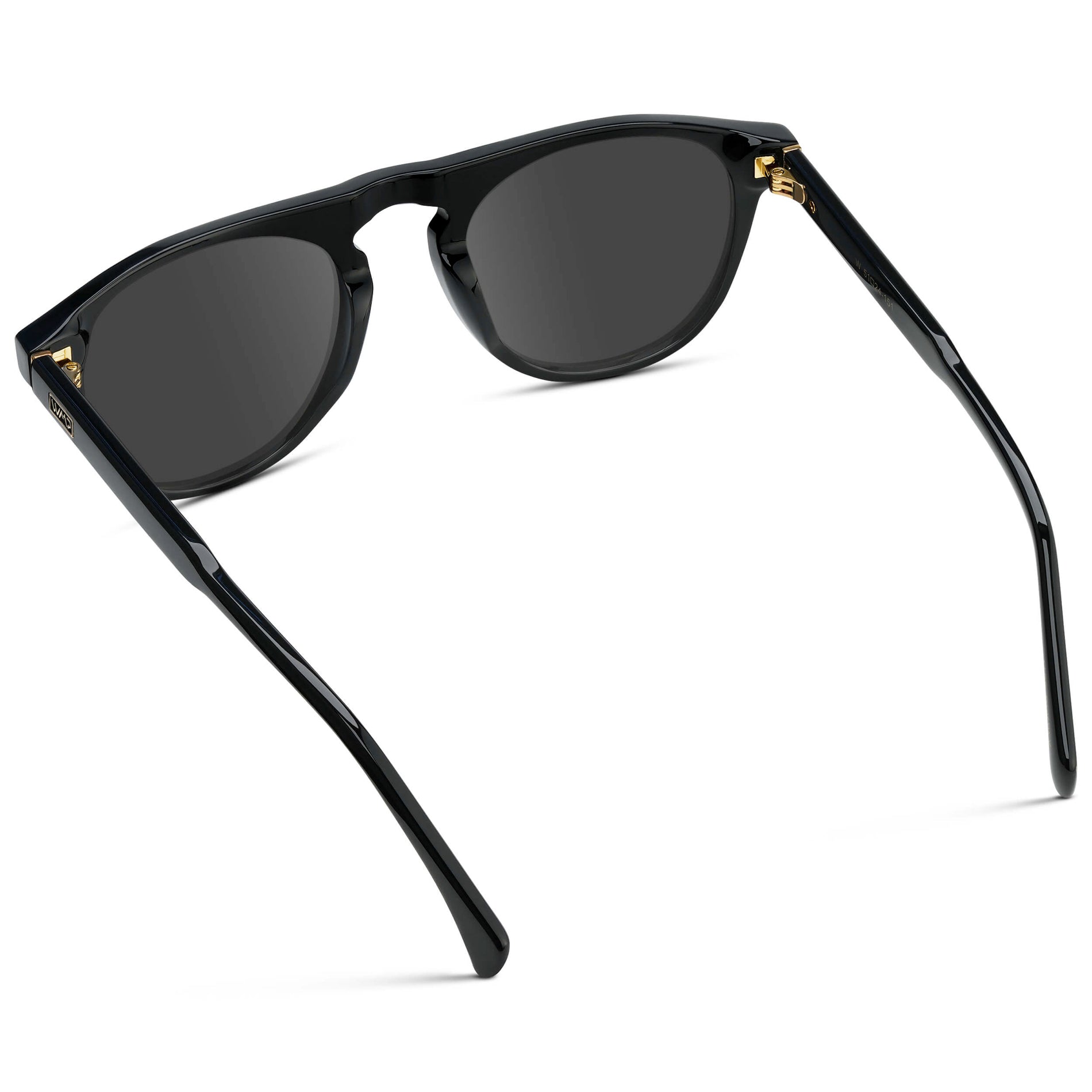Black / Grey || Men's Rounded Aviator-Inspired Prescription Sunglasses with Black Acetate Frame and Grey Prescription Lens