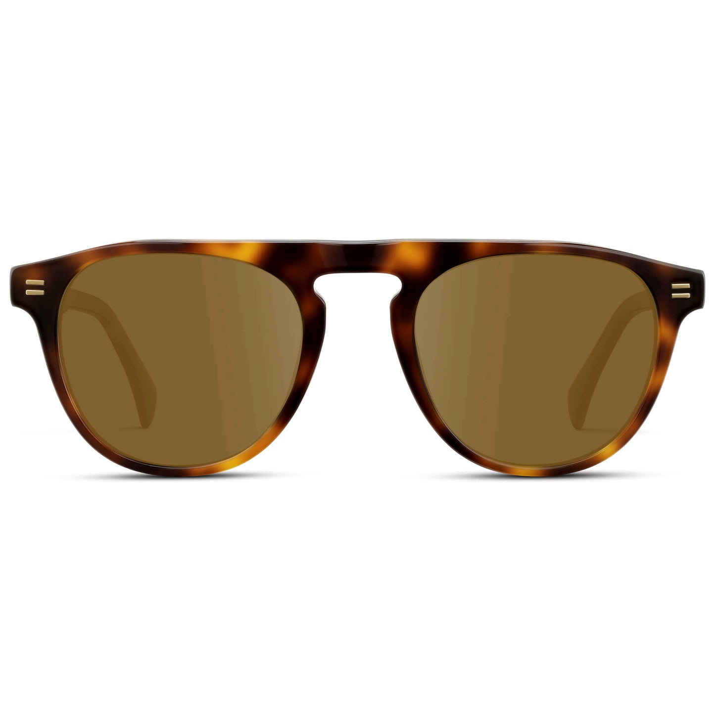 Havana Tortoise / Amber || Men's Rounded Aviator-Inspired Prescription Sunglasses with Havana Tortoise Acetate Frame and Brown Prescription Lens