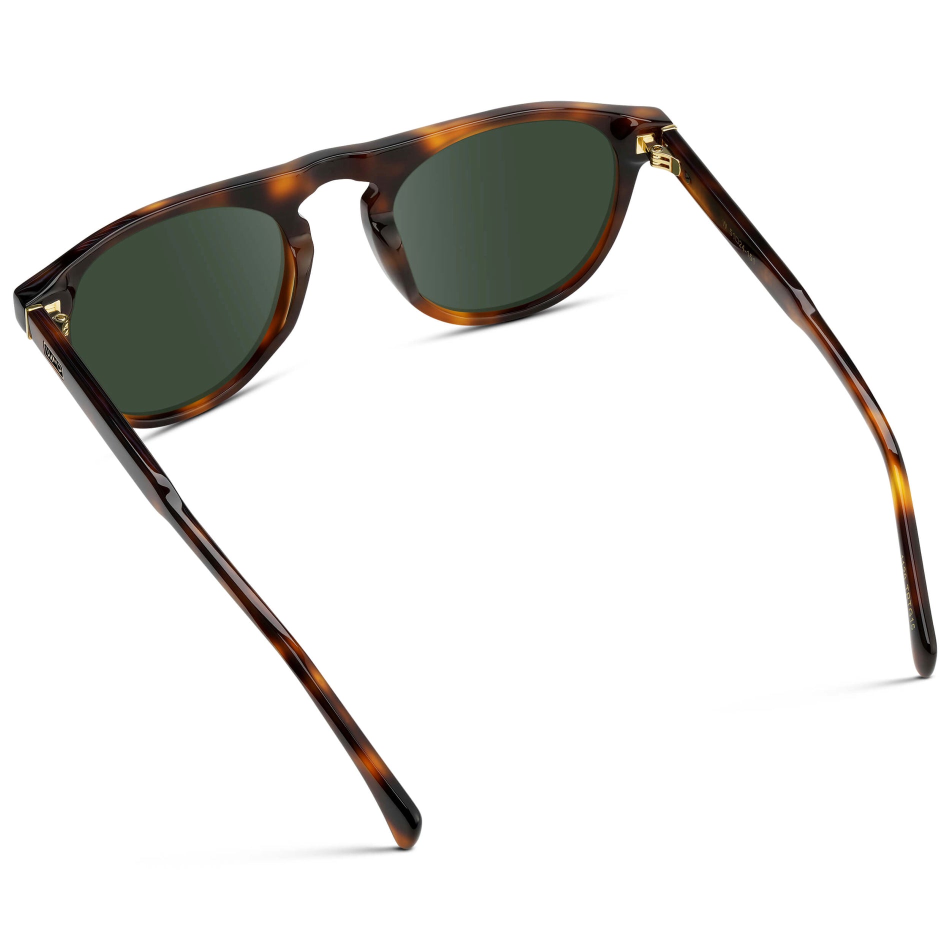Havana Tortoise / G15 || Men's Rounded Aviator-Inspired Prescription Sunglasses with Havana Tortoise Acetate Frame and Green Prescription Lens