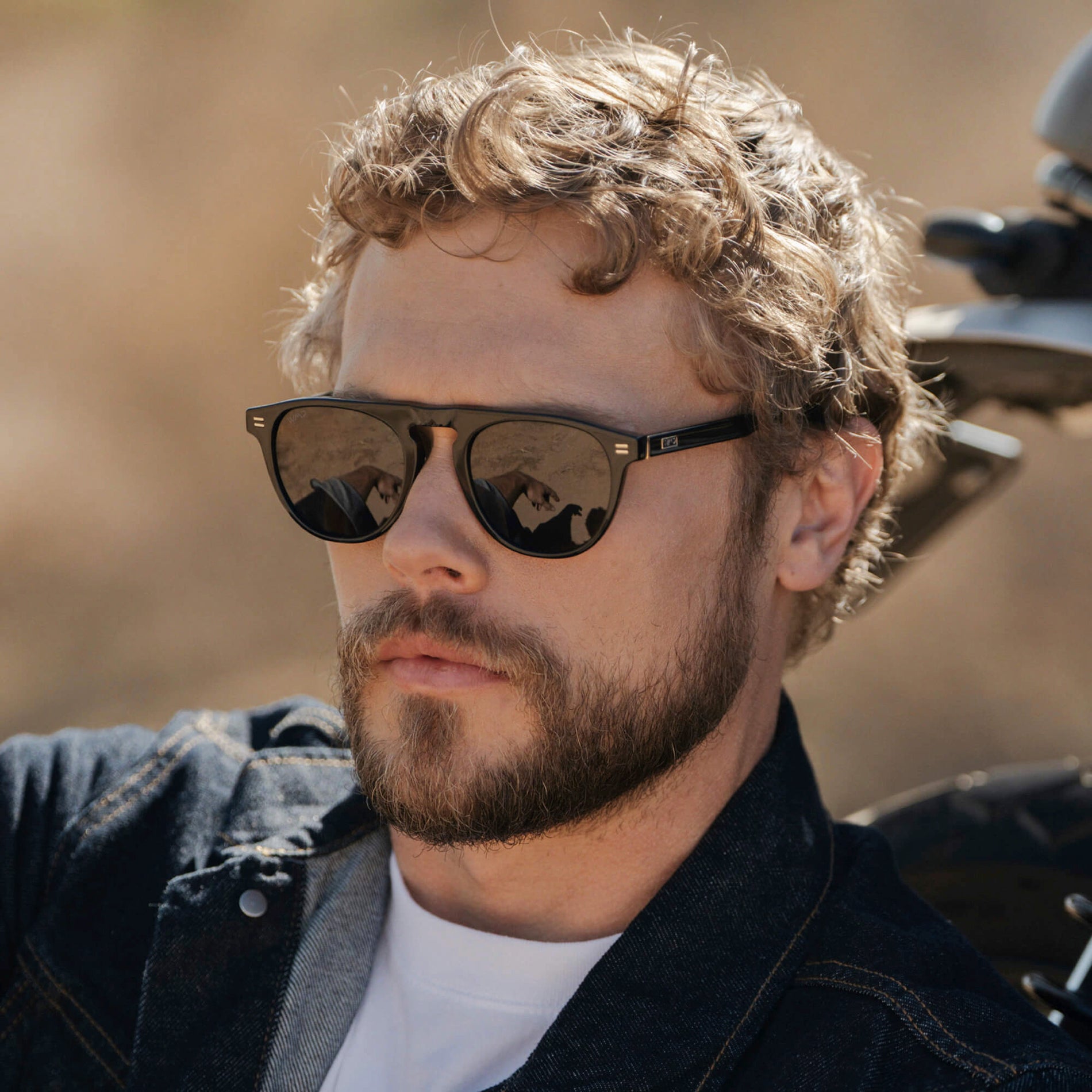 Black / Triple Black Lens || Men's Rounded Aviator-Inspired Sunglasses with Black Acetate Frame and Triple Black Polarized Lens