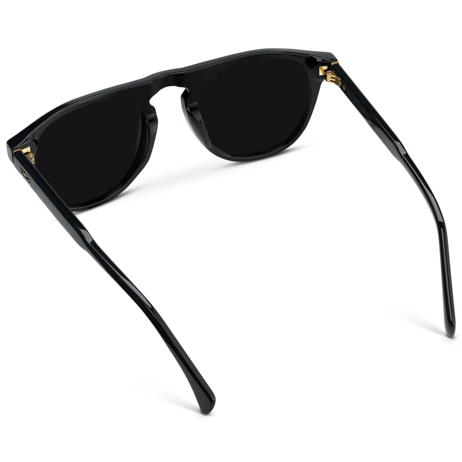 Black / Triple Black Lens || Men's Rounded Aviator-Inspired Sunglasses with Black Acetate Frame and Triple Black Polarized Lens