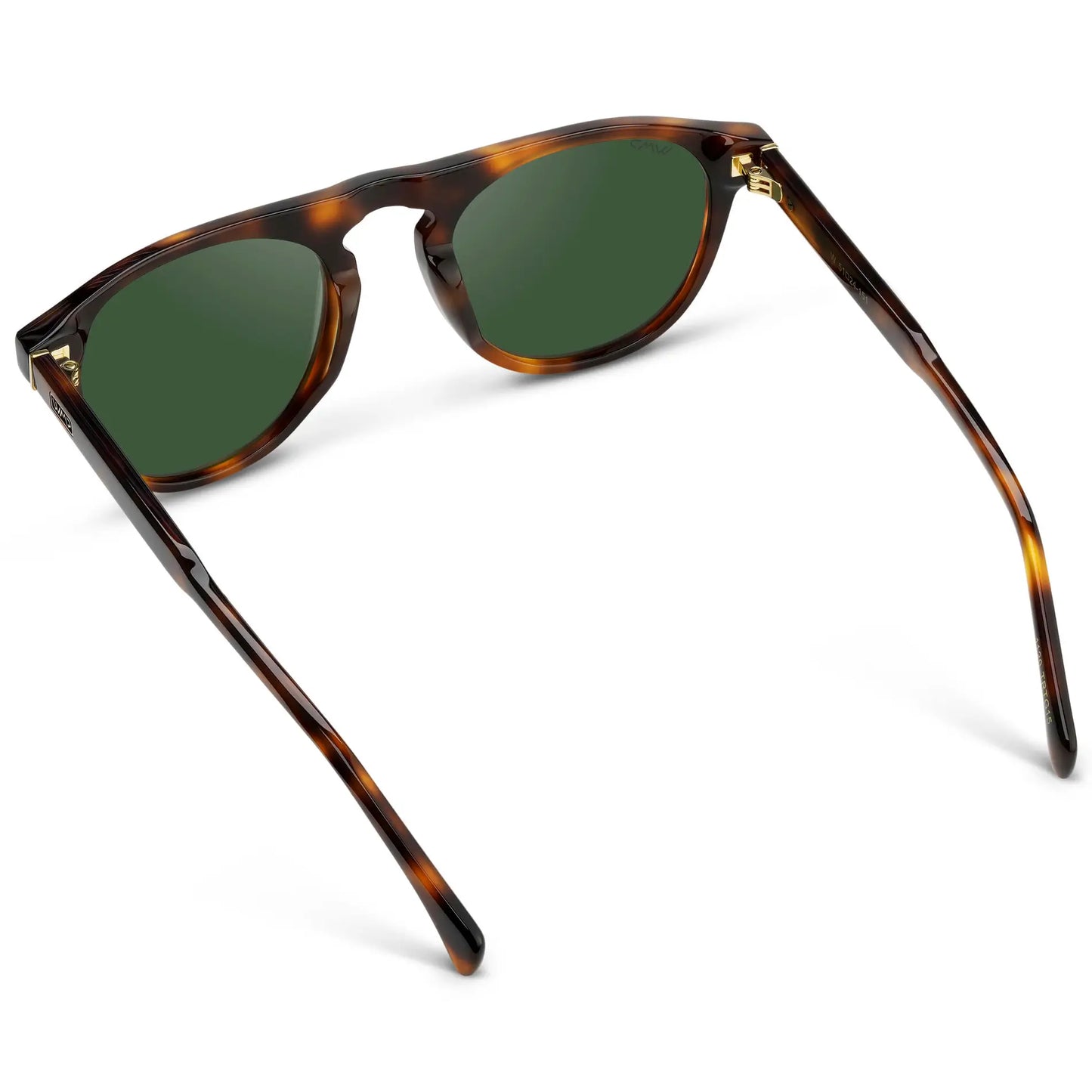 Havana Tortoise / Smoke Green Lens || Men's Rounded Aviator-Inspired Sunglasses with Havana Tortoise Acetate Frame and Smoke Green Polarized Lens